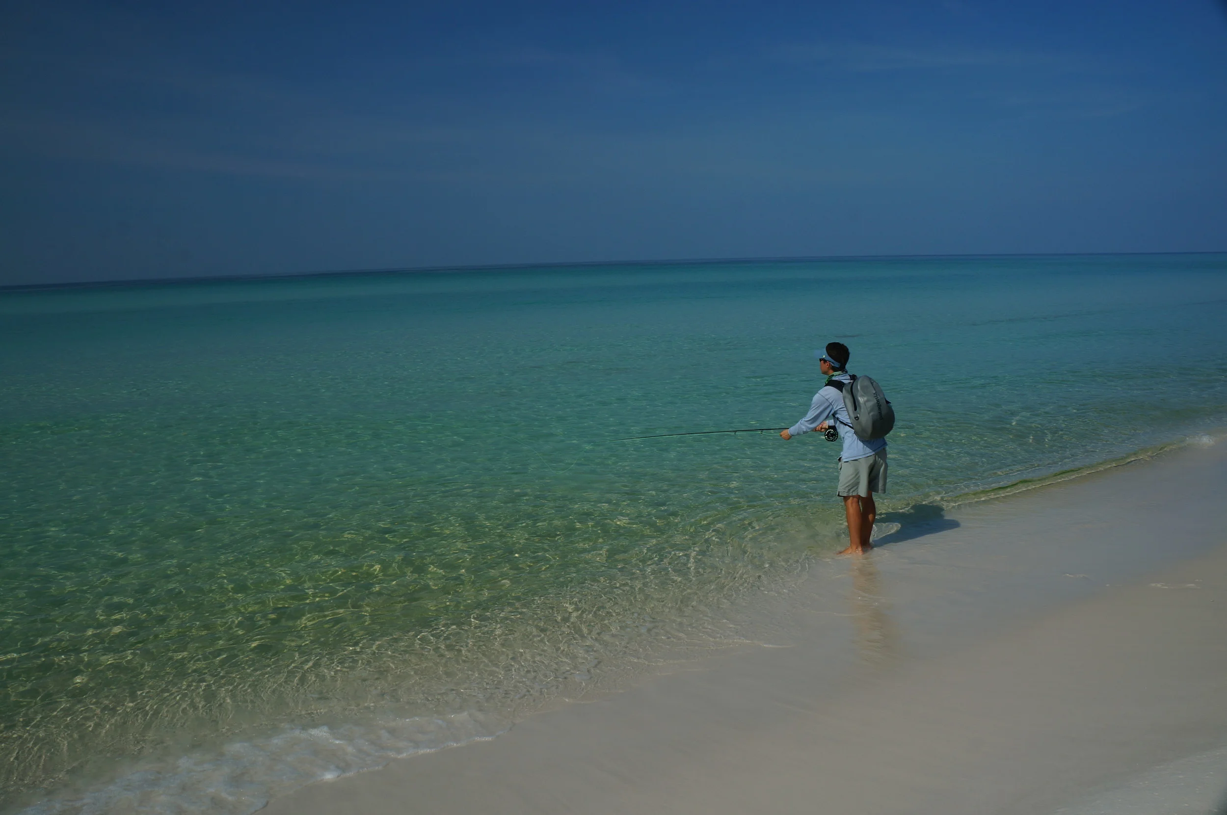 Find a secluded stretch of beach for your best chance at sight fishing.