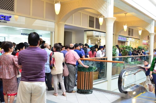 This isn’t the line for an Iphone! It’s actually the line for Sunday Mass! Definitely needed Jesus after all that shopping… =( haha