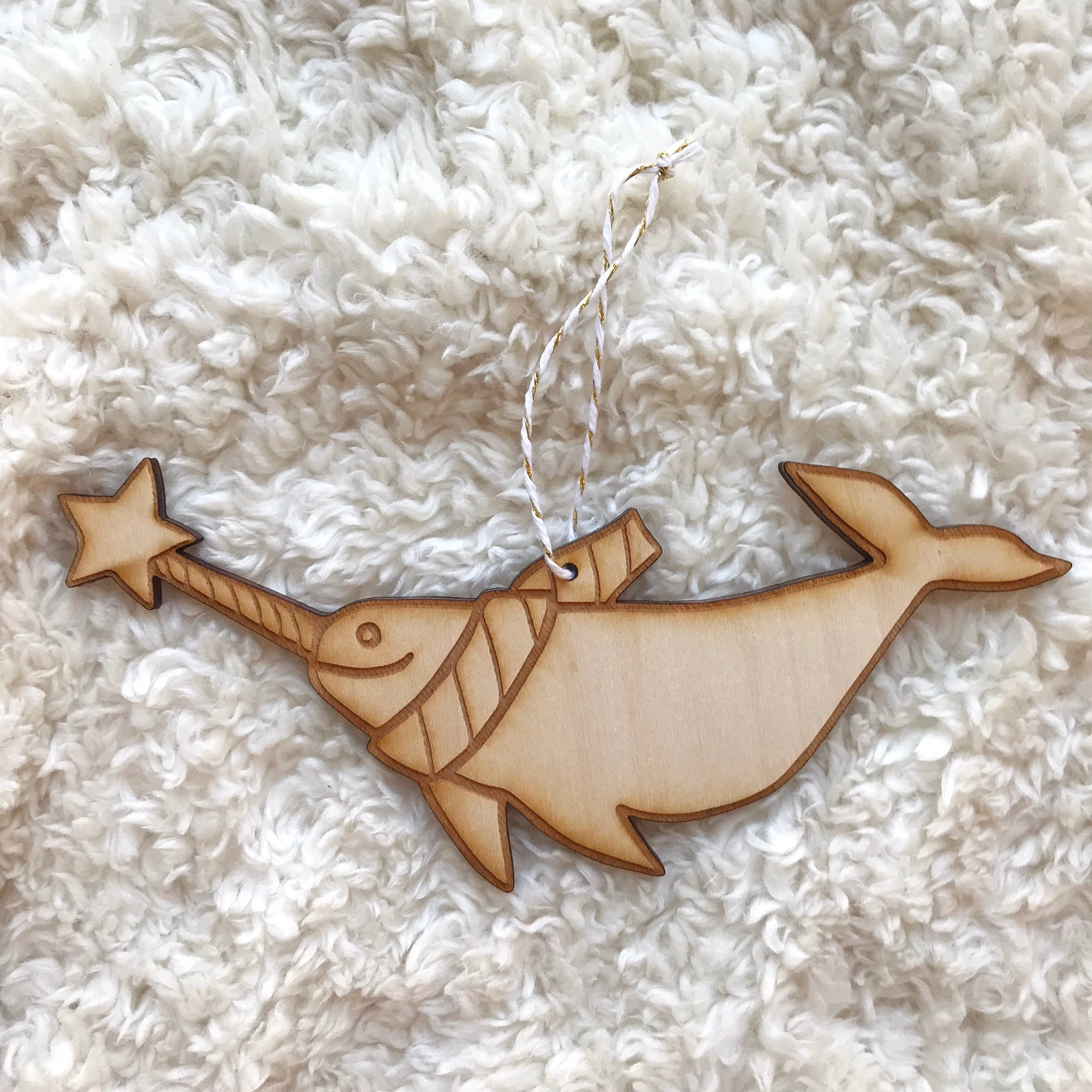 Wood Narwhal ornament.jpeg