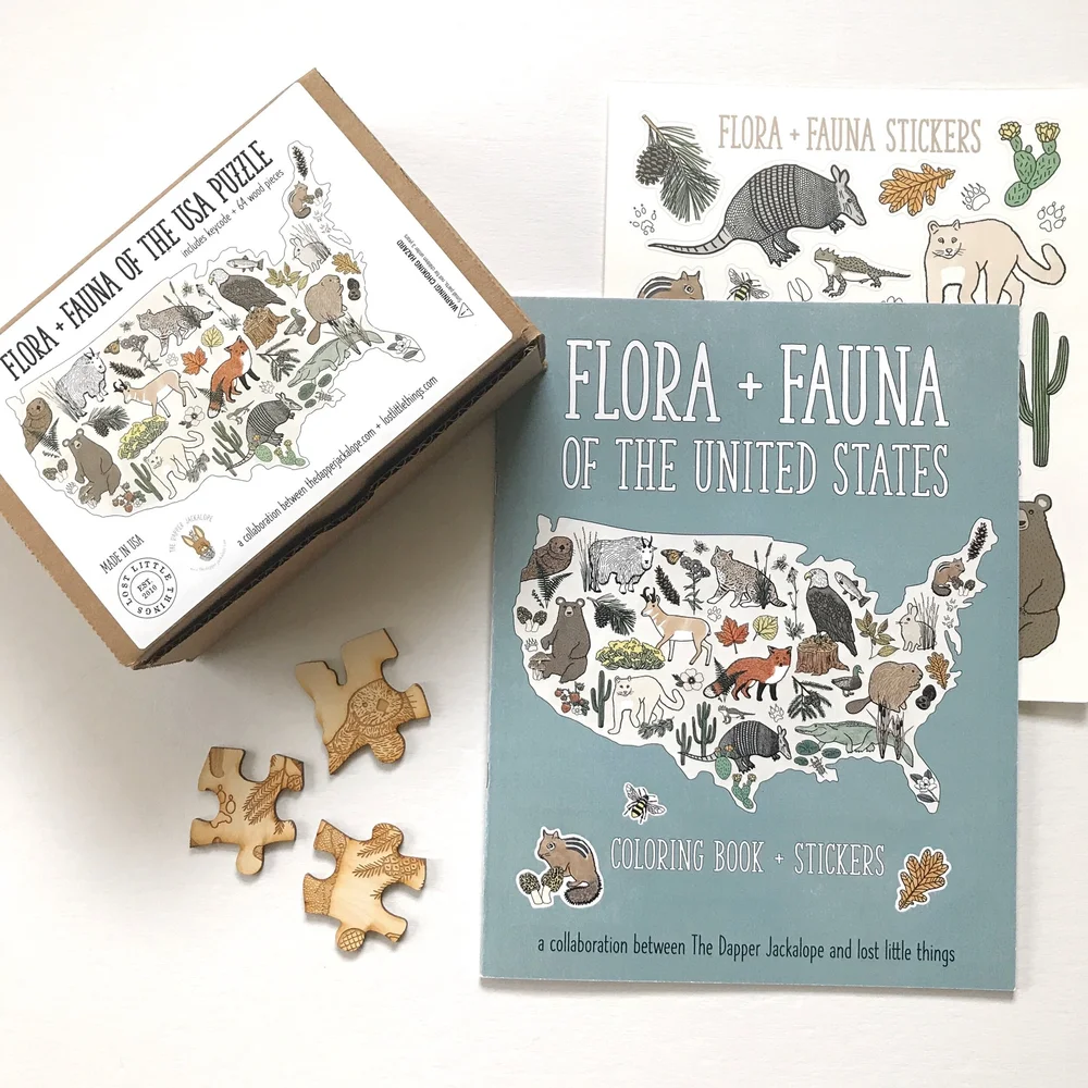 Download Flora Fauna Of The Usa Coloring And Sticker Book The Dapper Jackalope