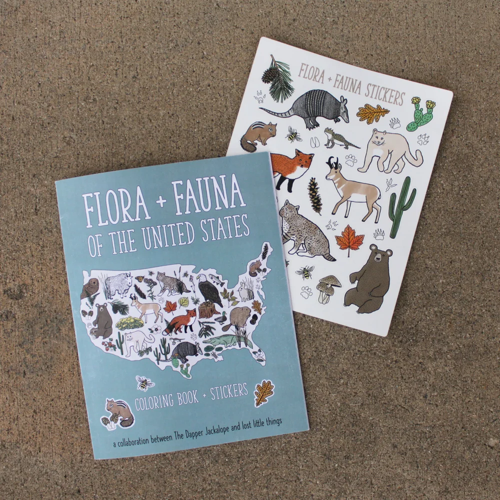 Download Flora Fauna Of The Usa Coloring And Sticker Book The Dapper Jackalope