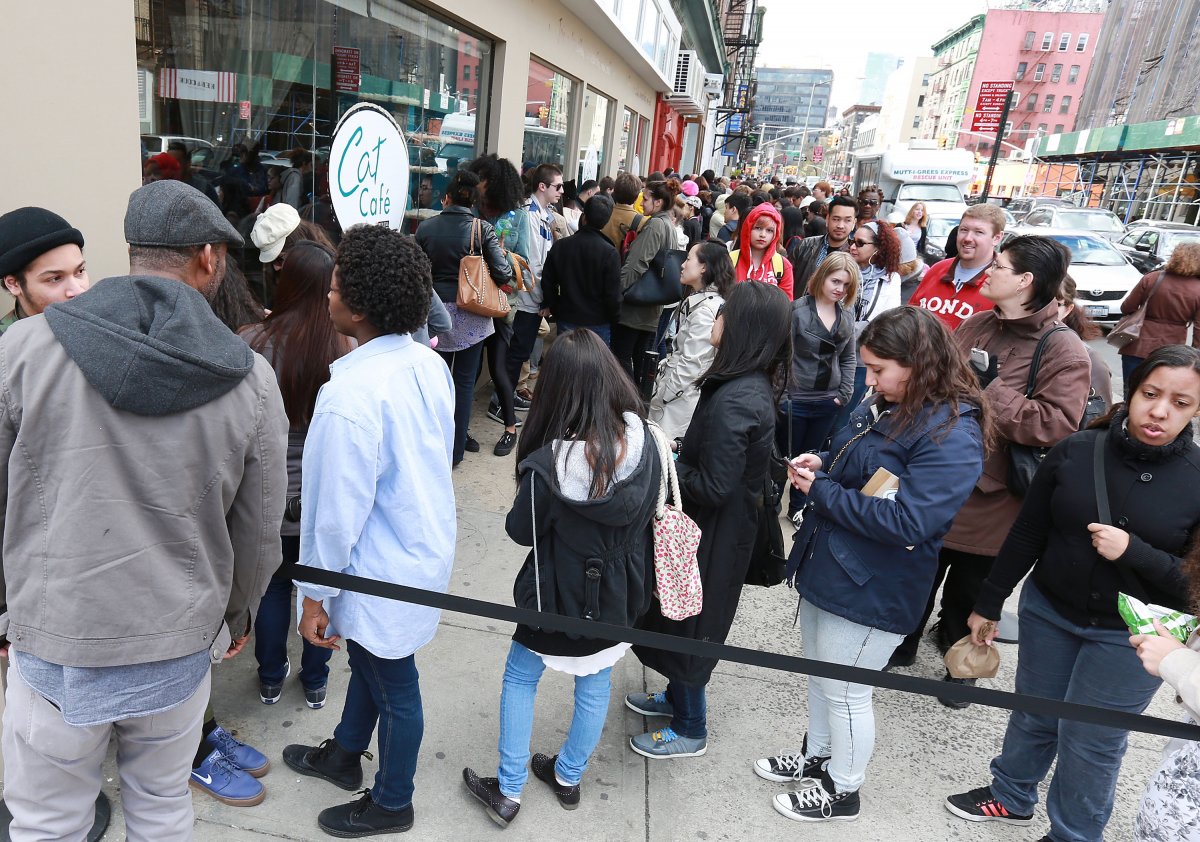 They opened on in New York City, and people waited in line for hours to try it on the first day! It's the same idea as the one in Japan, someone just decided to do it in New York. Brilliant!