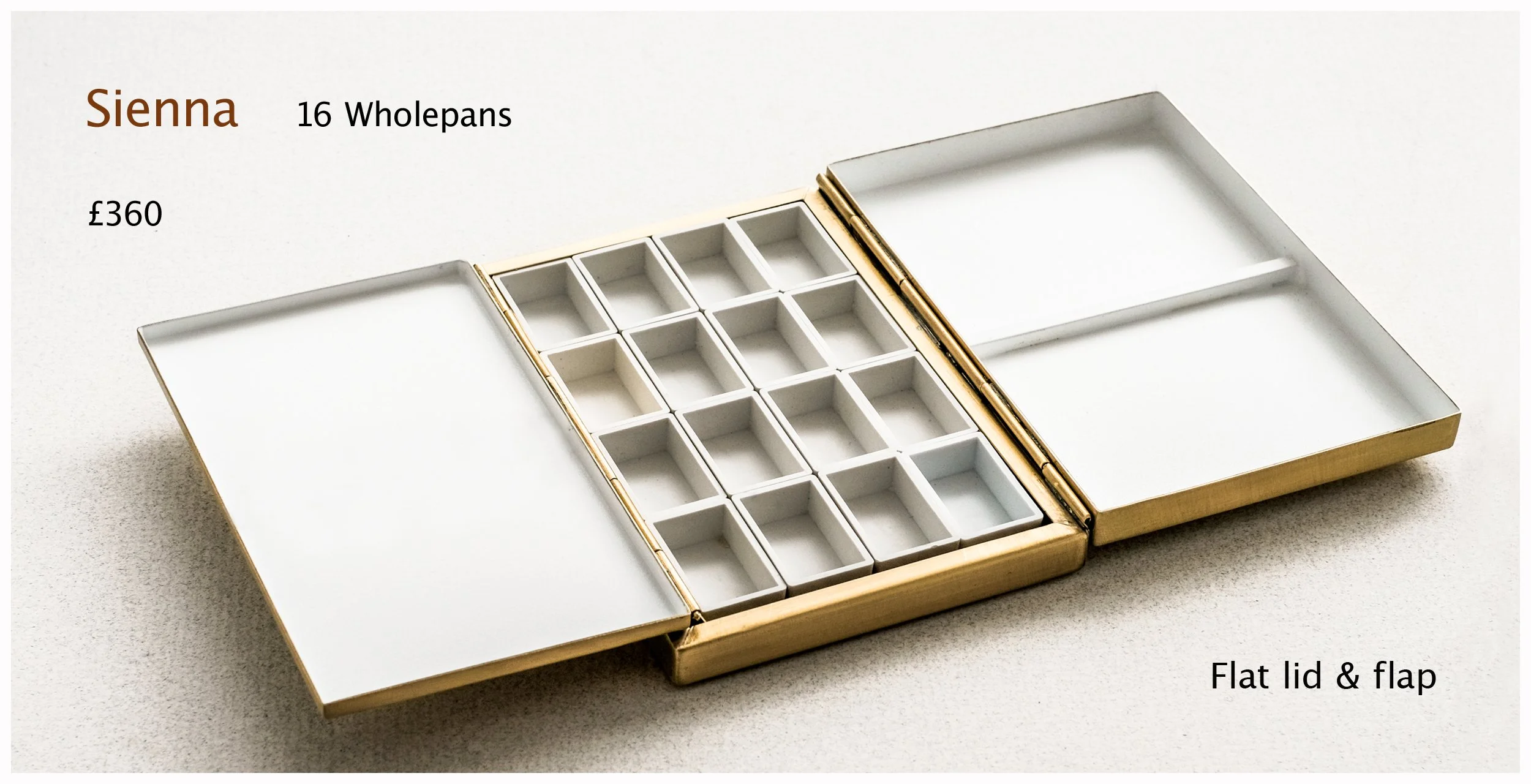 Brass paintbox with whole pans