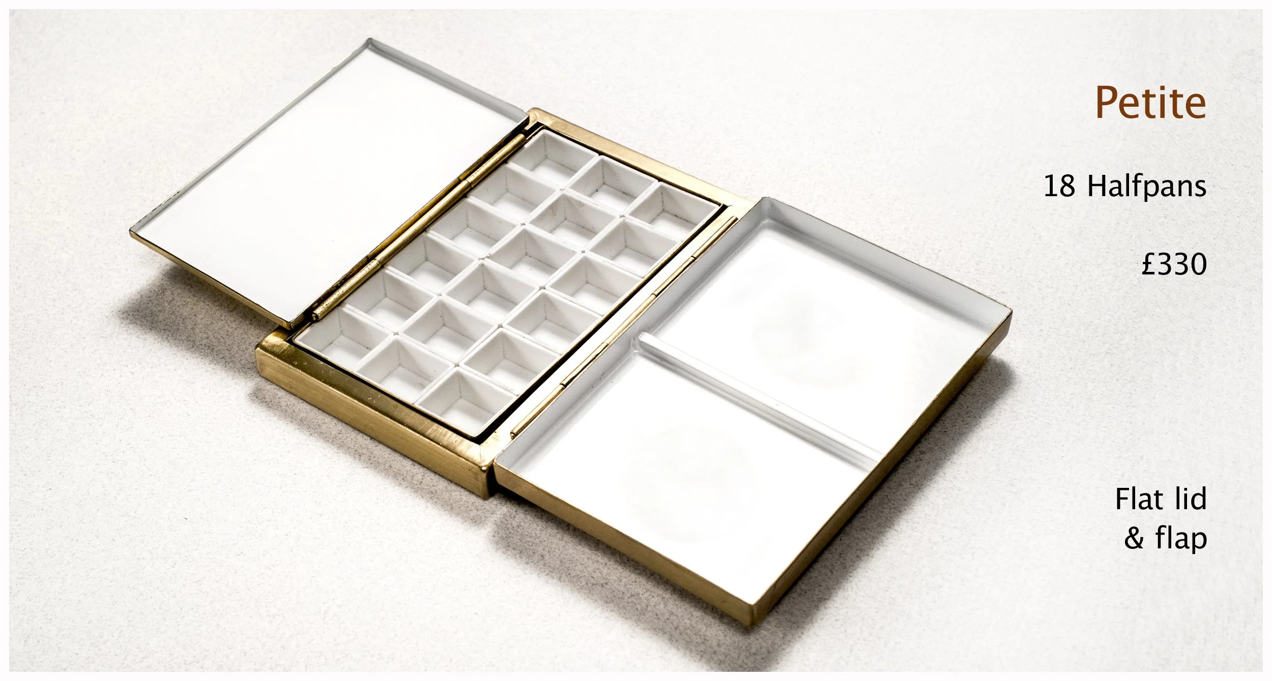 Brass watercolour paintbox, compact design