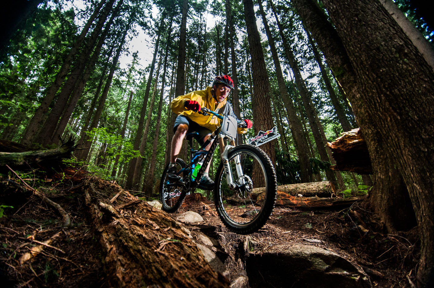  Competitor Kyle Proznick riding downhill in the Red Bull Divide and Conquer multi discipline endurance race held on the North Shore of Vancouver, Canada on the 8th of June, 2013. 