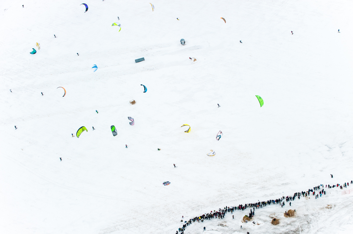  Competitors perform in Red Bull Kite Farm on a field in Regina, Canada on February 15th, 2015 