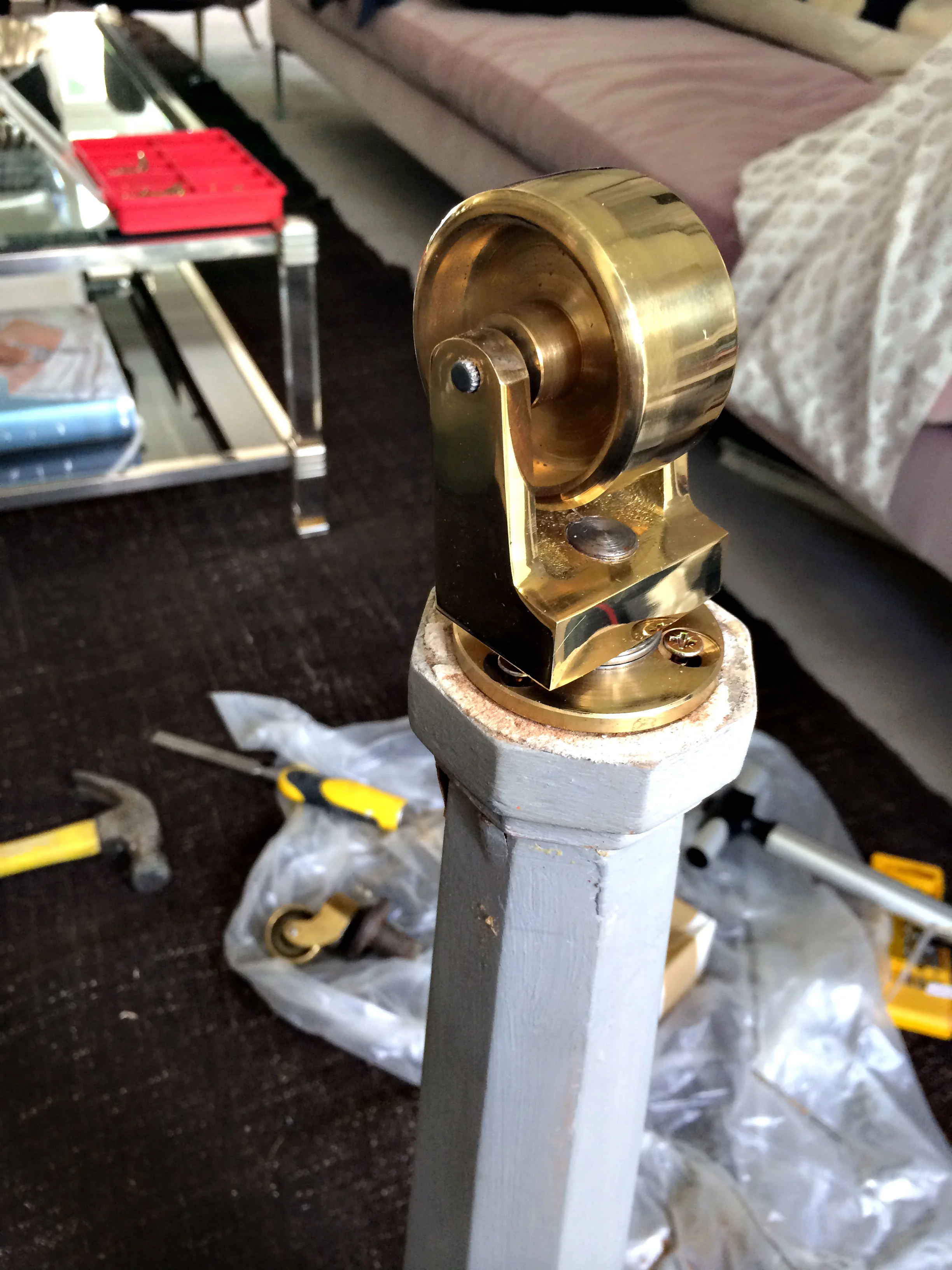 Fitting new castors.