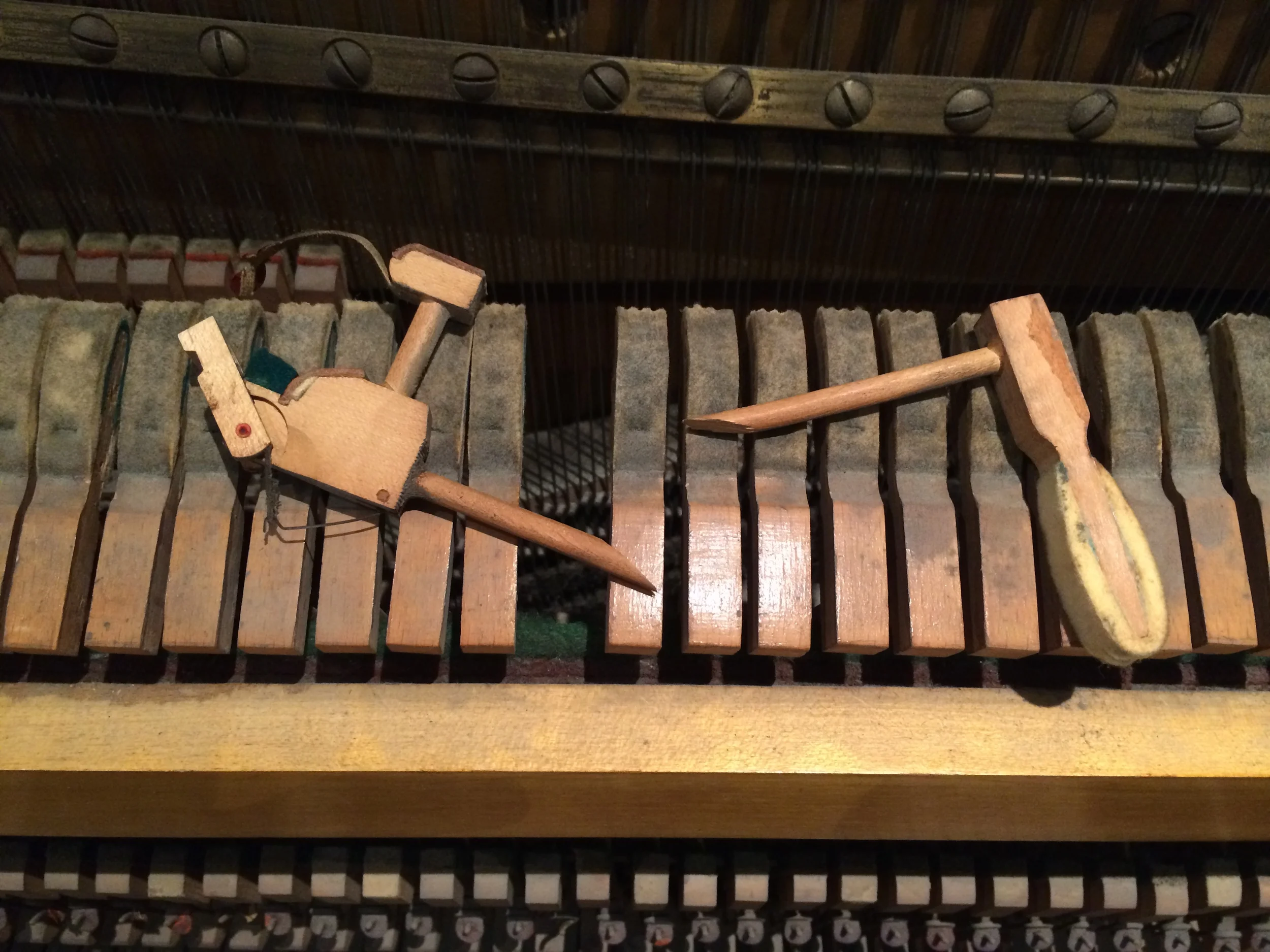 Broken piano hammer shank