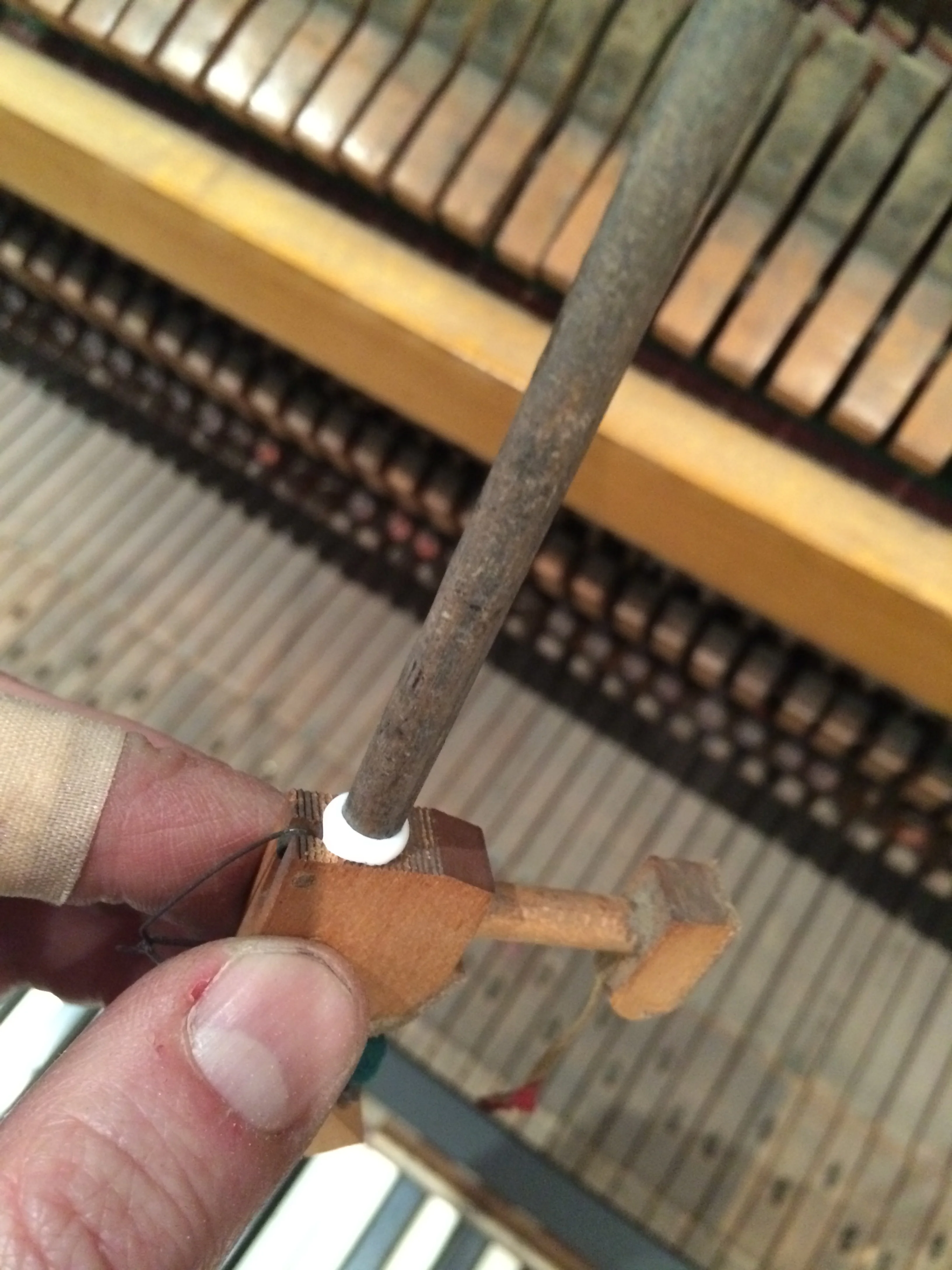 Repair broken piano hammer shank