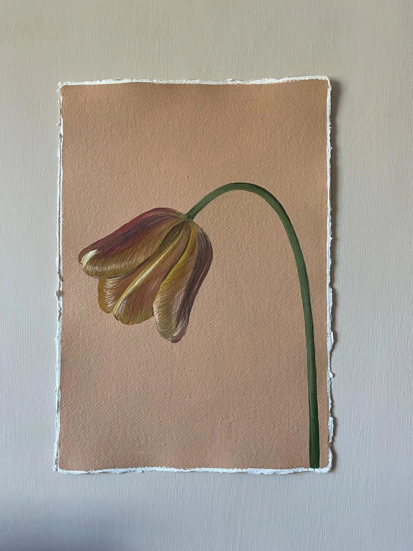 Making the final touches to a little tulip painting I started earlier this year