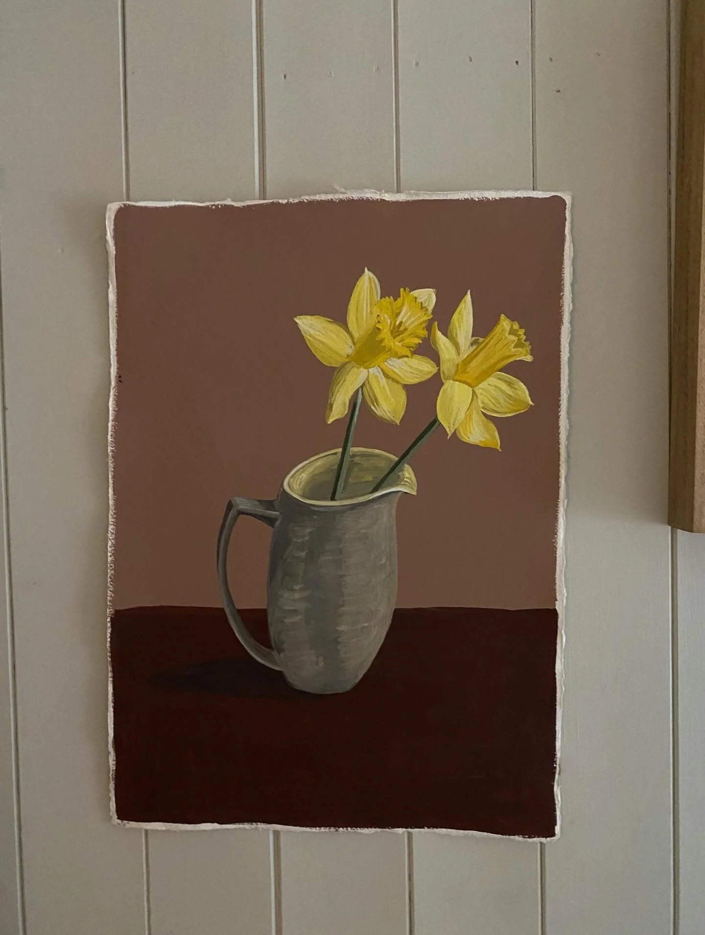 Branksome China jug and daffodils #workinprogress