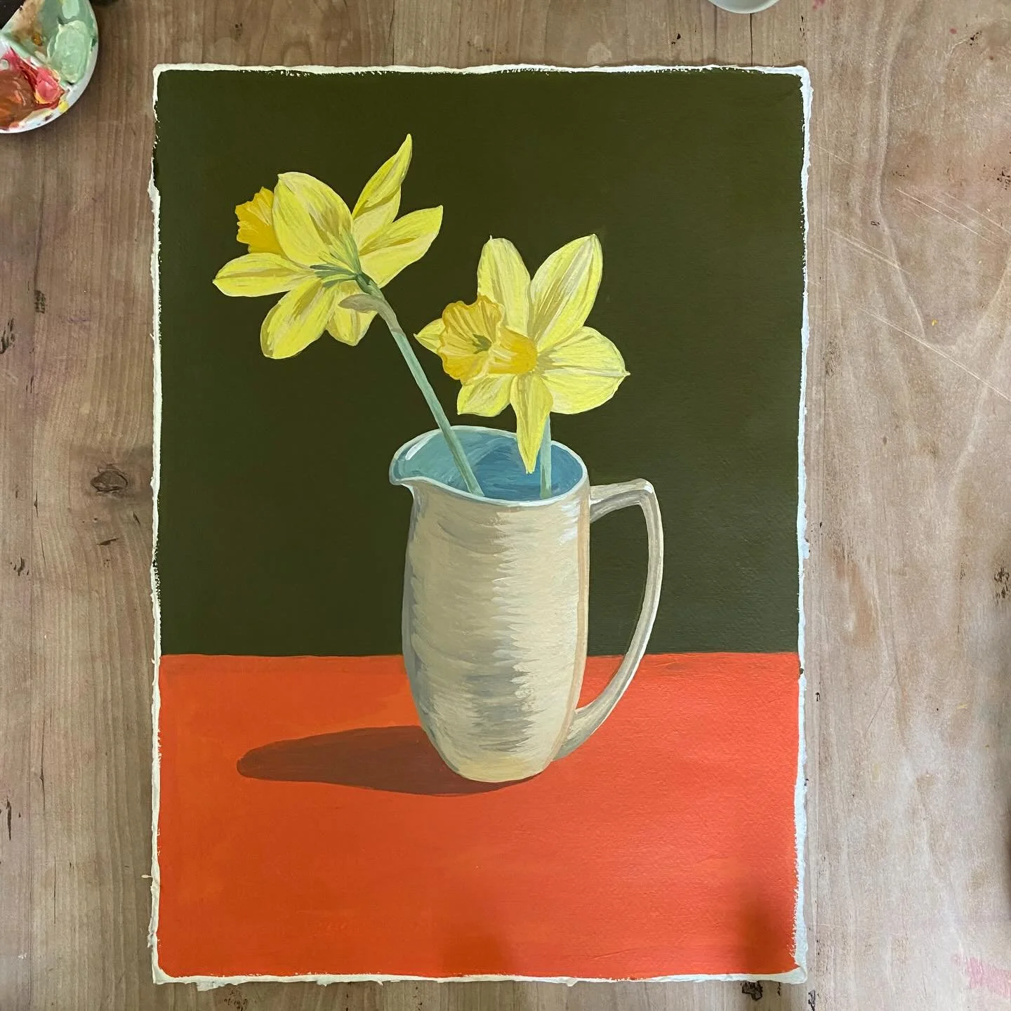 Branksome China jug and daffodils II #workinprogress