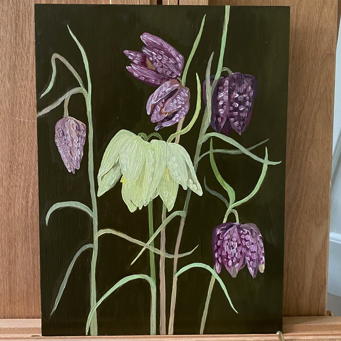 Snake&rsquo;s head fritillaries 

#workinprogress #finaltouches