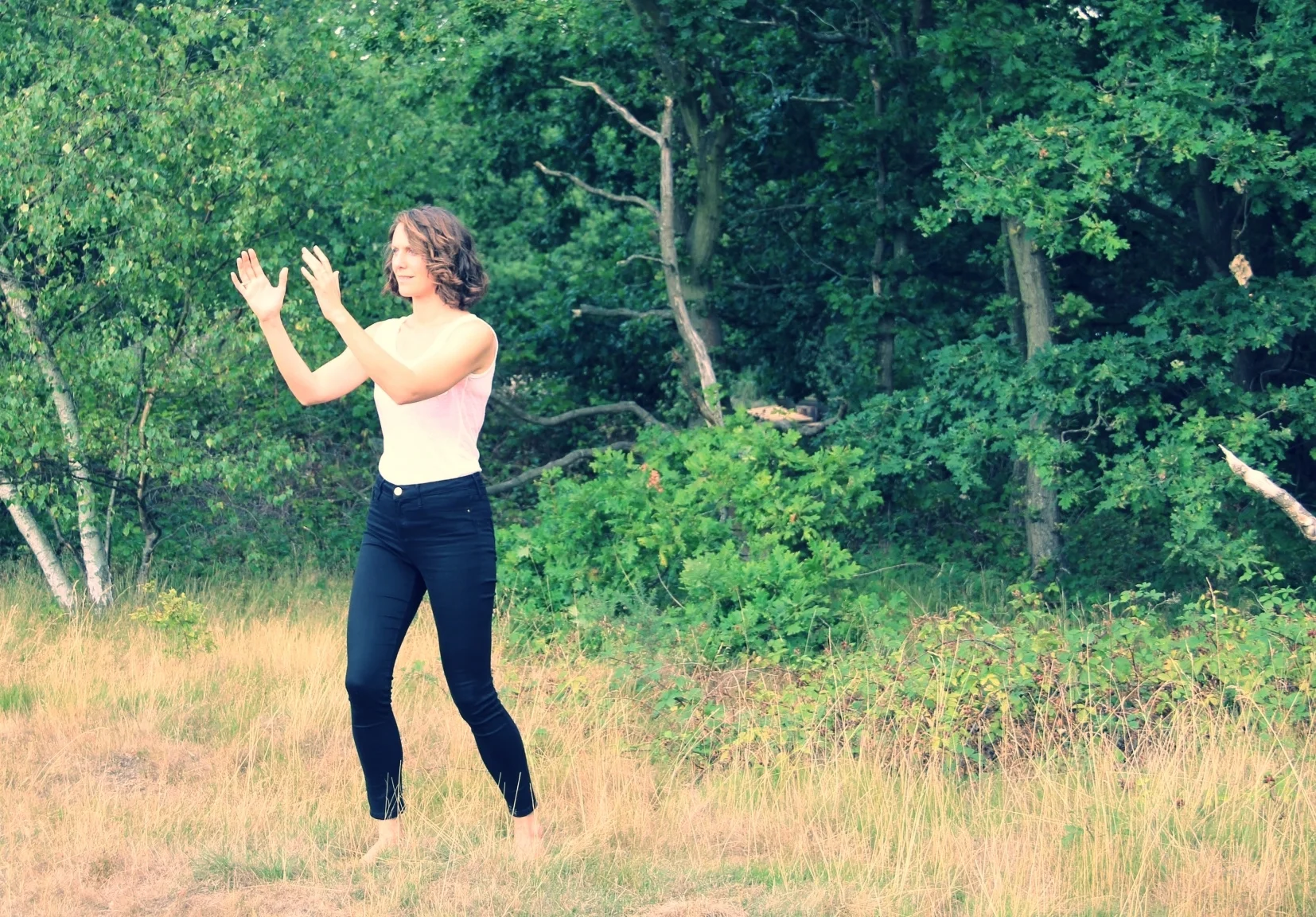 Emily practicing circling hands. Photo courtesy of Laura Turner