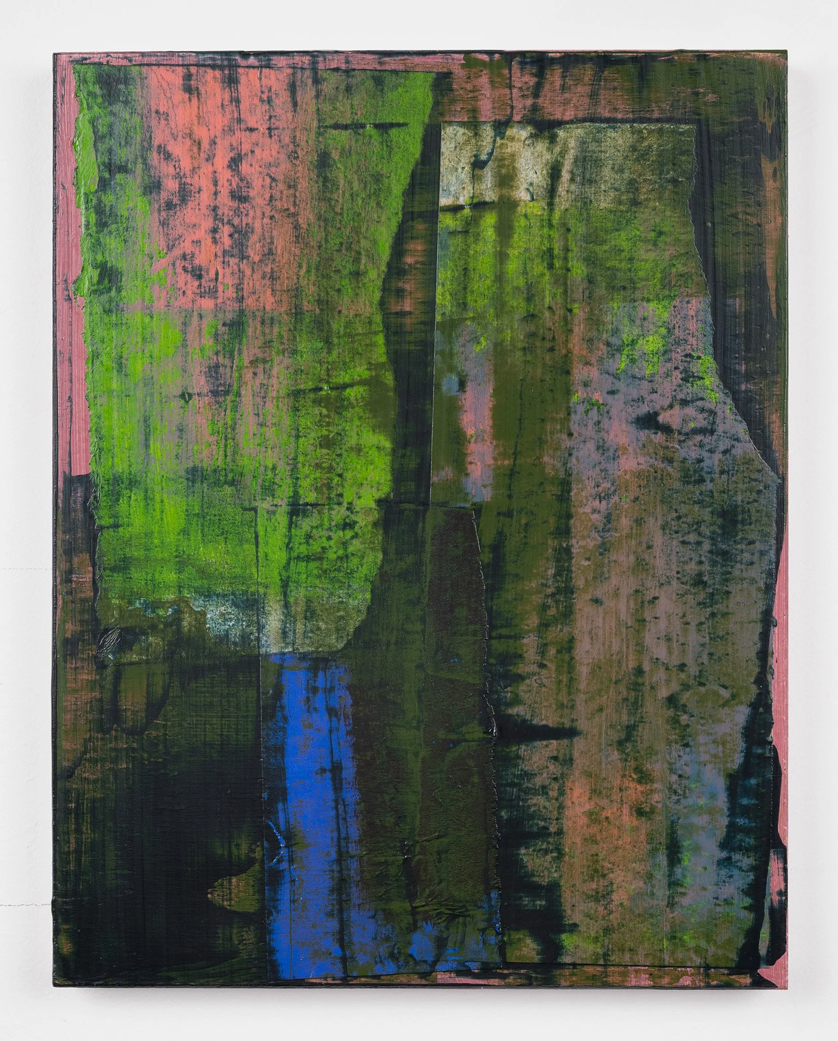 Deep Moss 2026
 Acrylic and Hanji Paper on panel
 14 x 11 inches