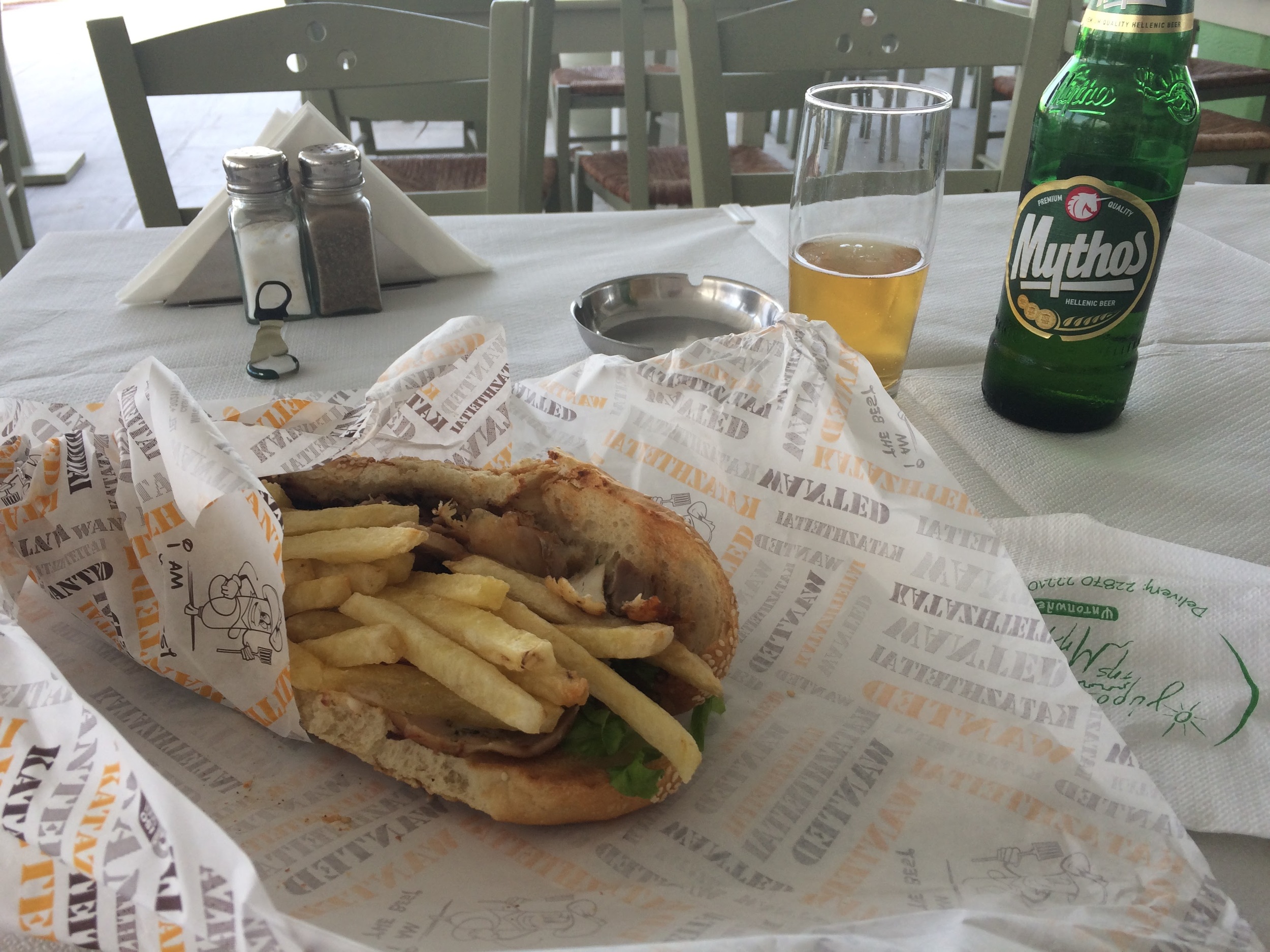 Chicken gyro sandwich.