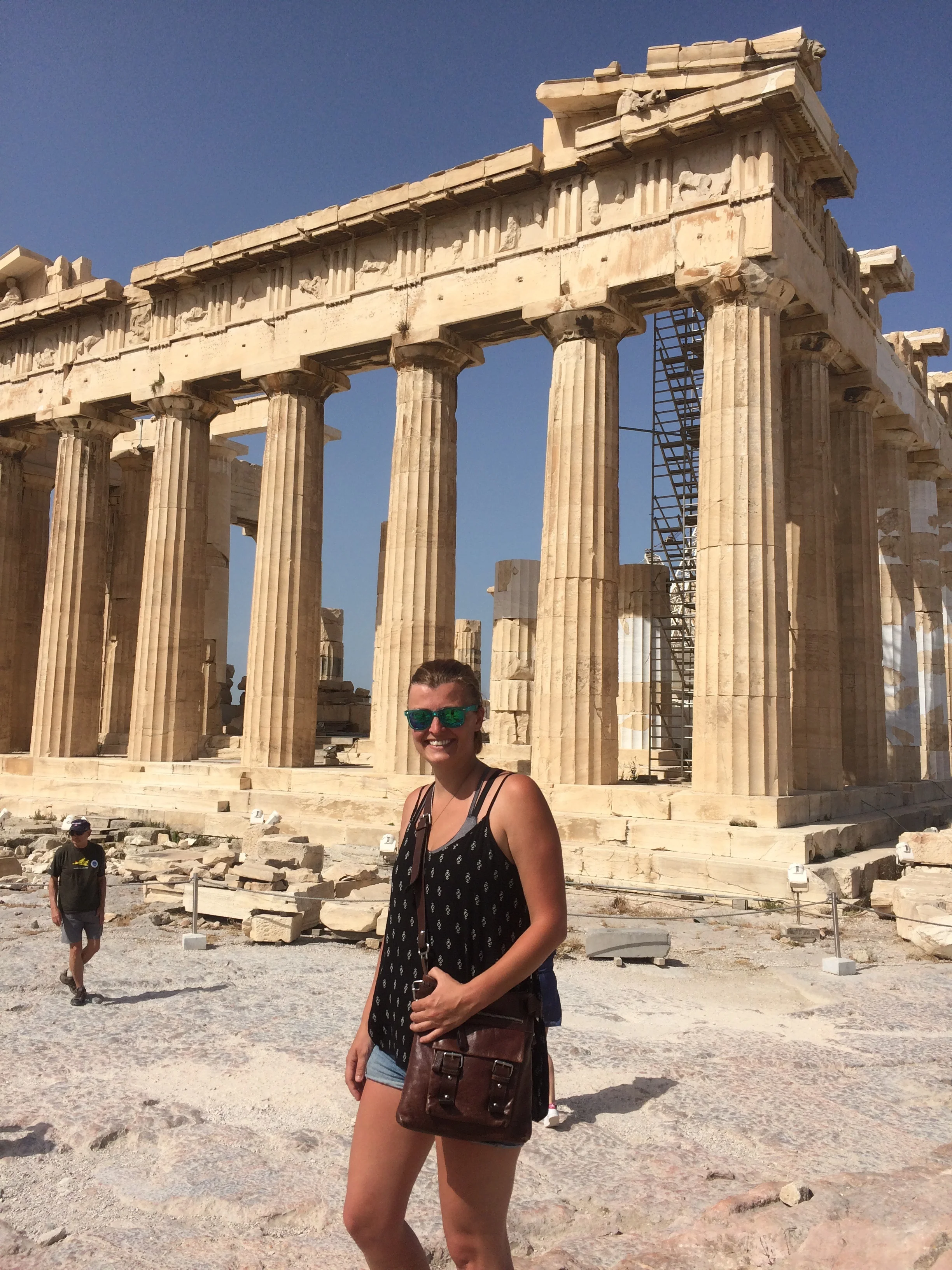 View of Sara at Pantheon, Acropolis, Athens, Greece, The World