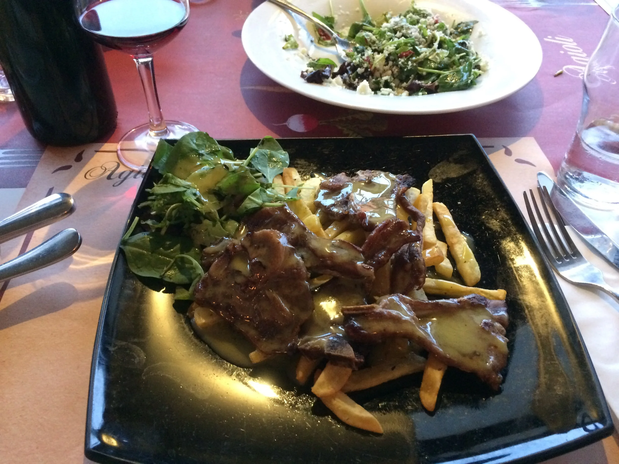 Lamb, of course over a bed of chips. My last supper.