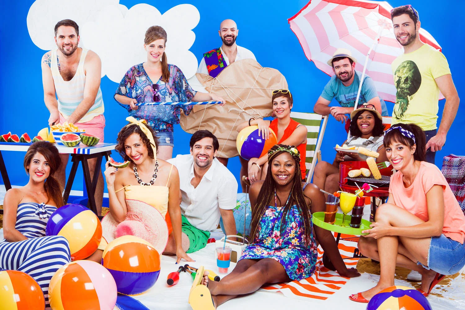 A beach barbeque themed group shot, also for Expedia.