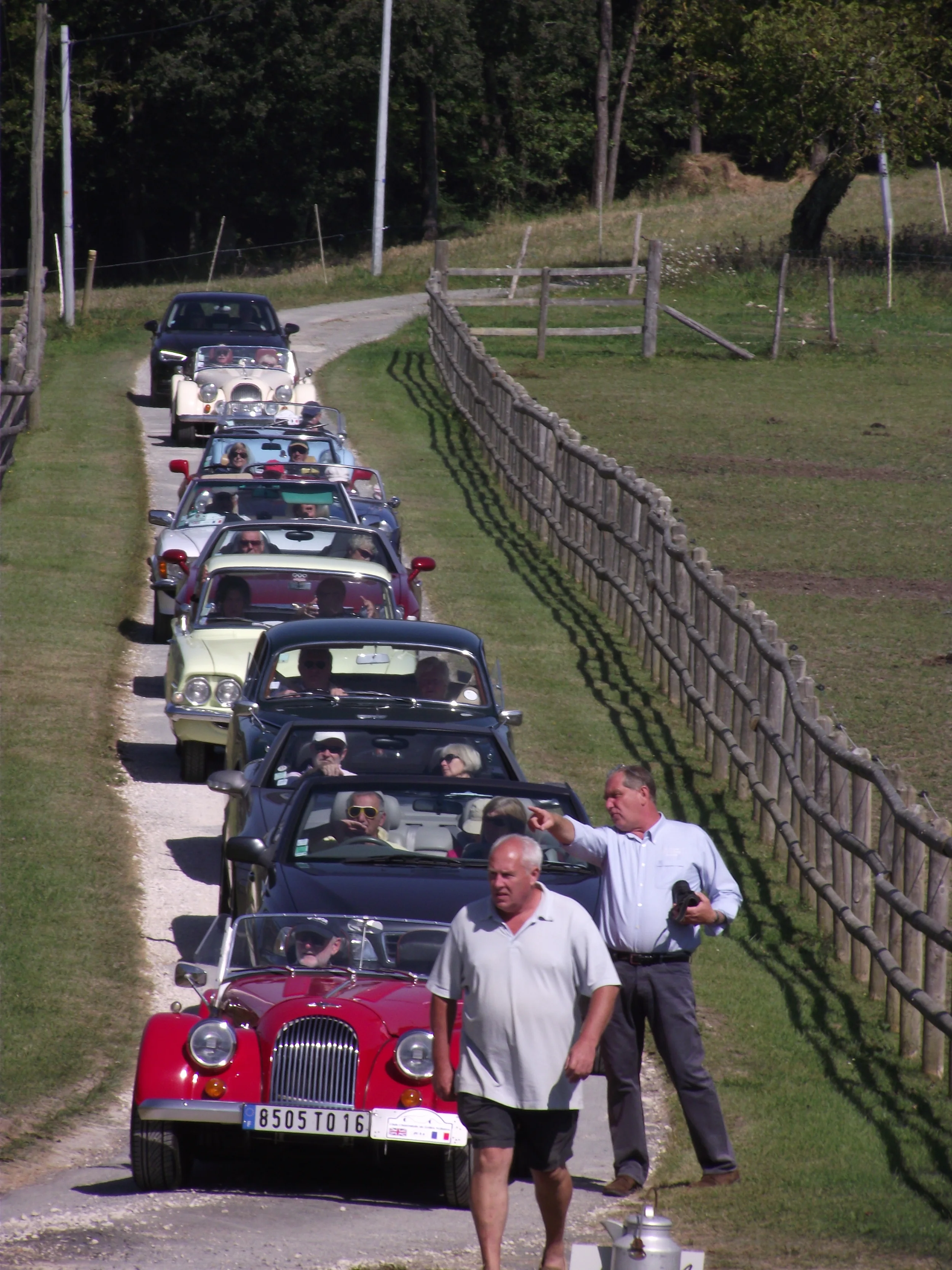 Some of the cars arriving