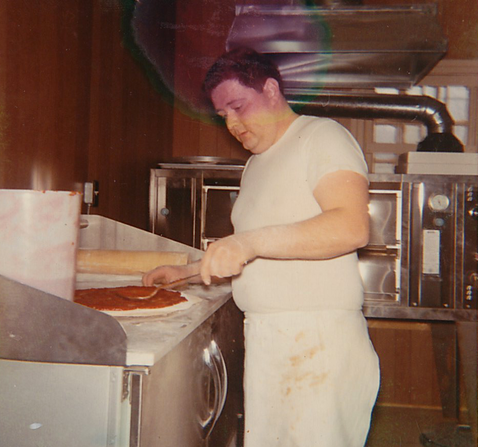   Louie making pizza, circa 1970s  