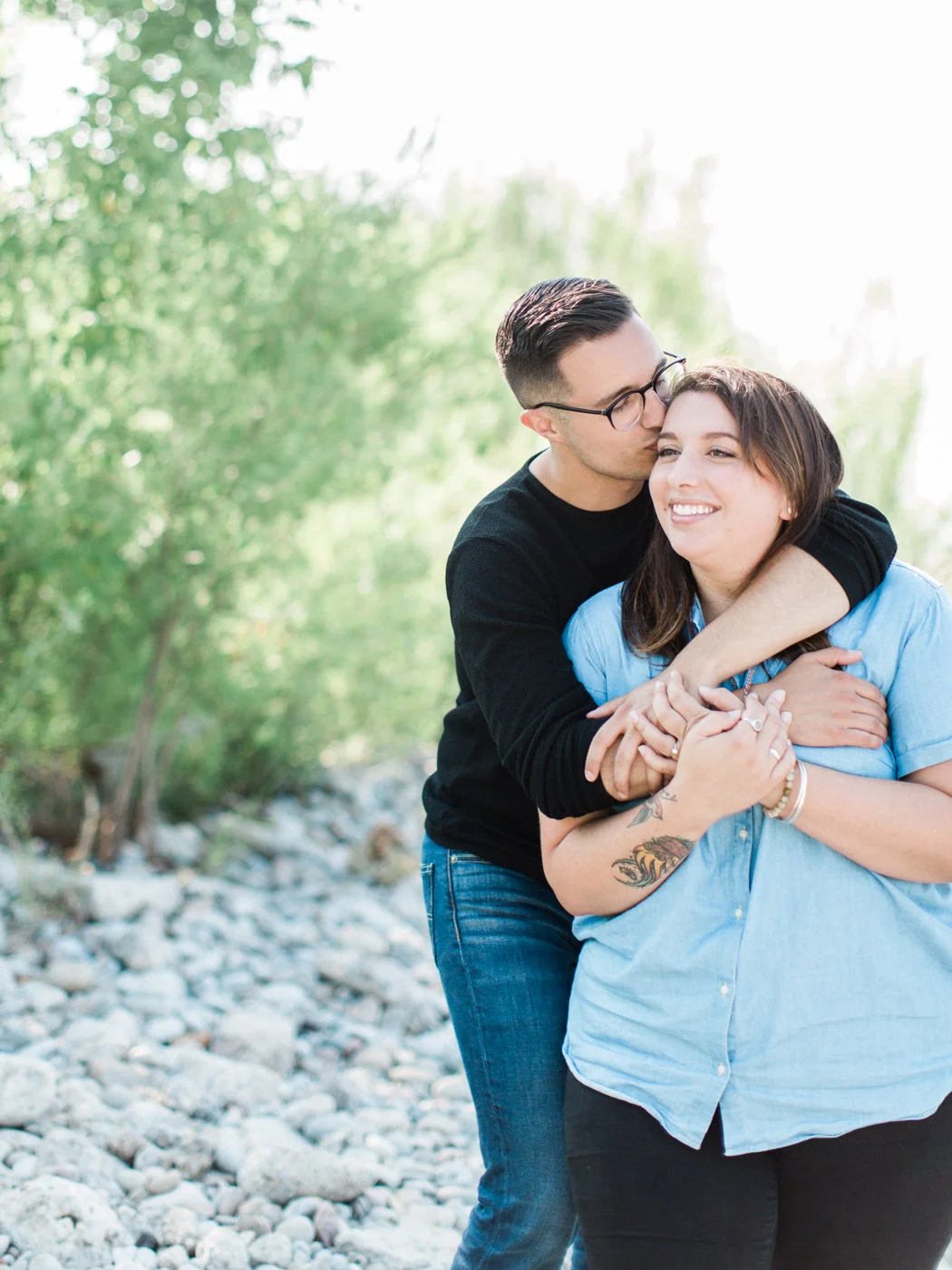cozy musical at home engagement session in the beaches