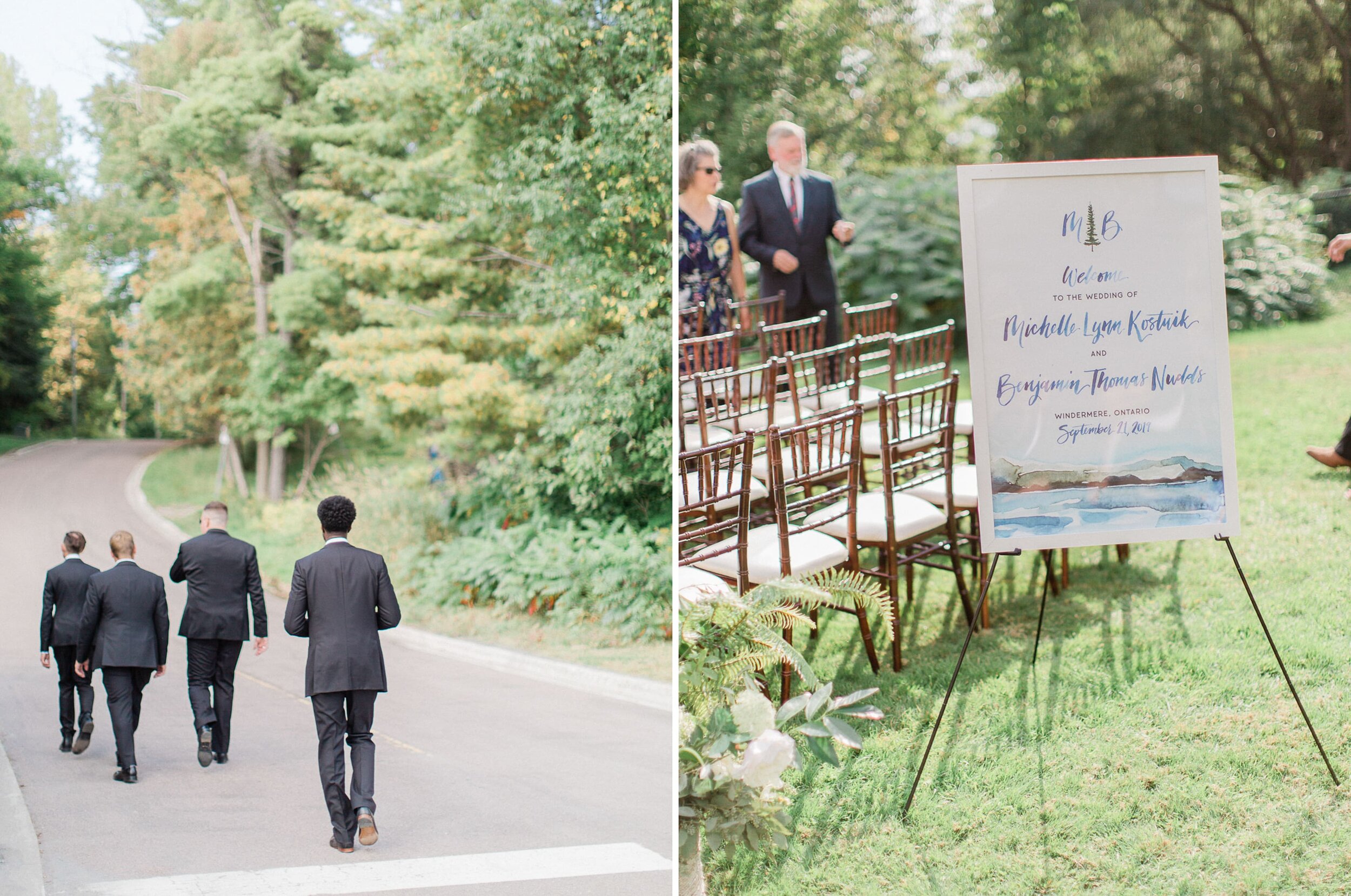 natural outdoor wedding ceremony details from a summer garden party wedding at windermere house muskoka