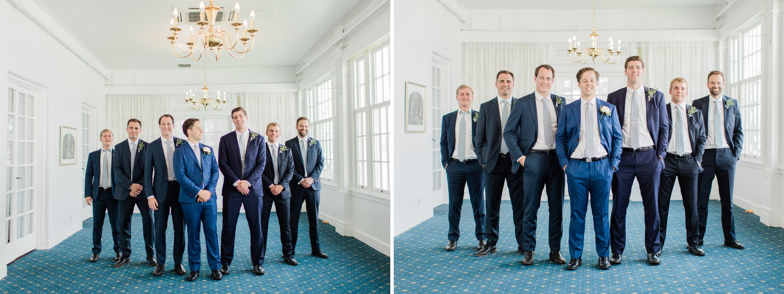 groomsmen posing naturally for a candid photograph at the rcyc toronto