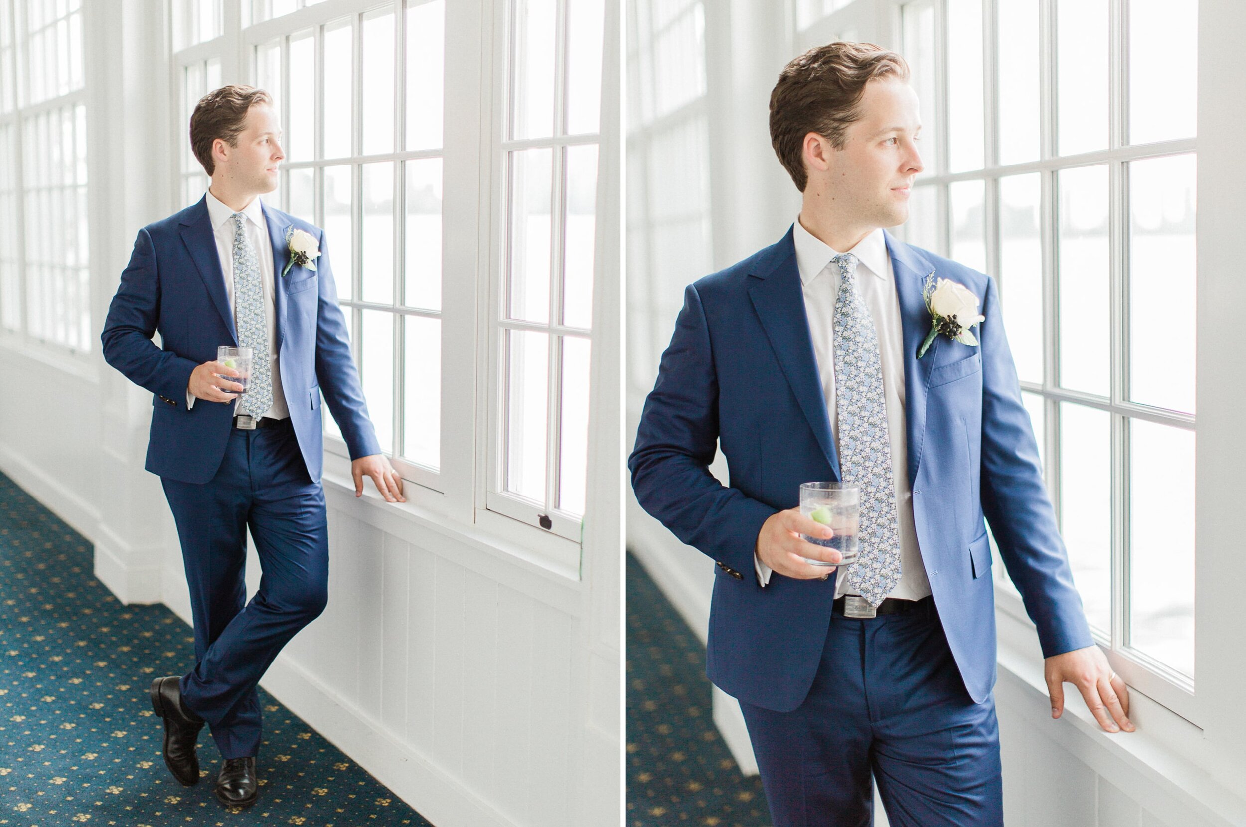 groom posing naturally for a candid happy photograph at the rcyc toronto