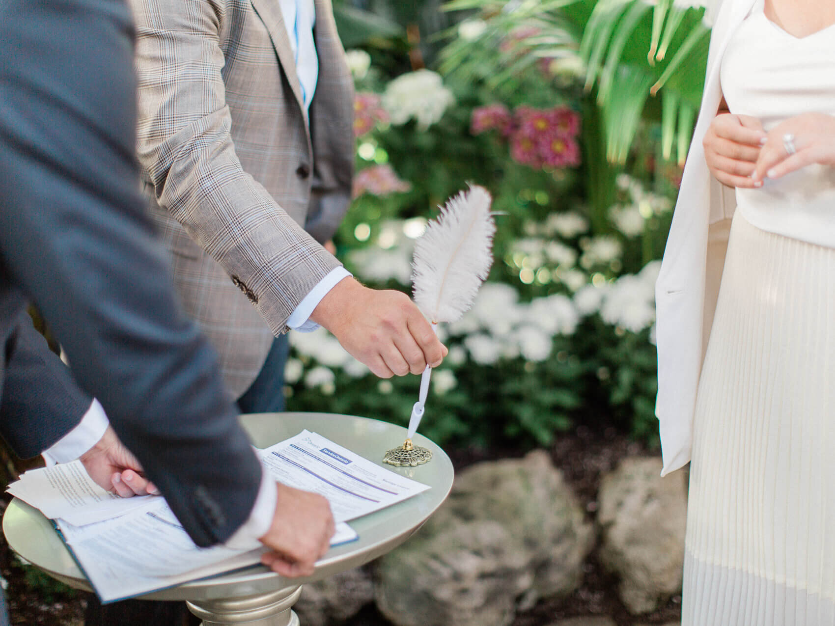 candid wedding ceremony photograph from and intimate allen gardens elopement
