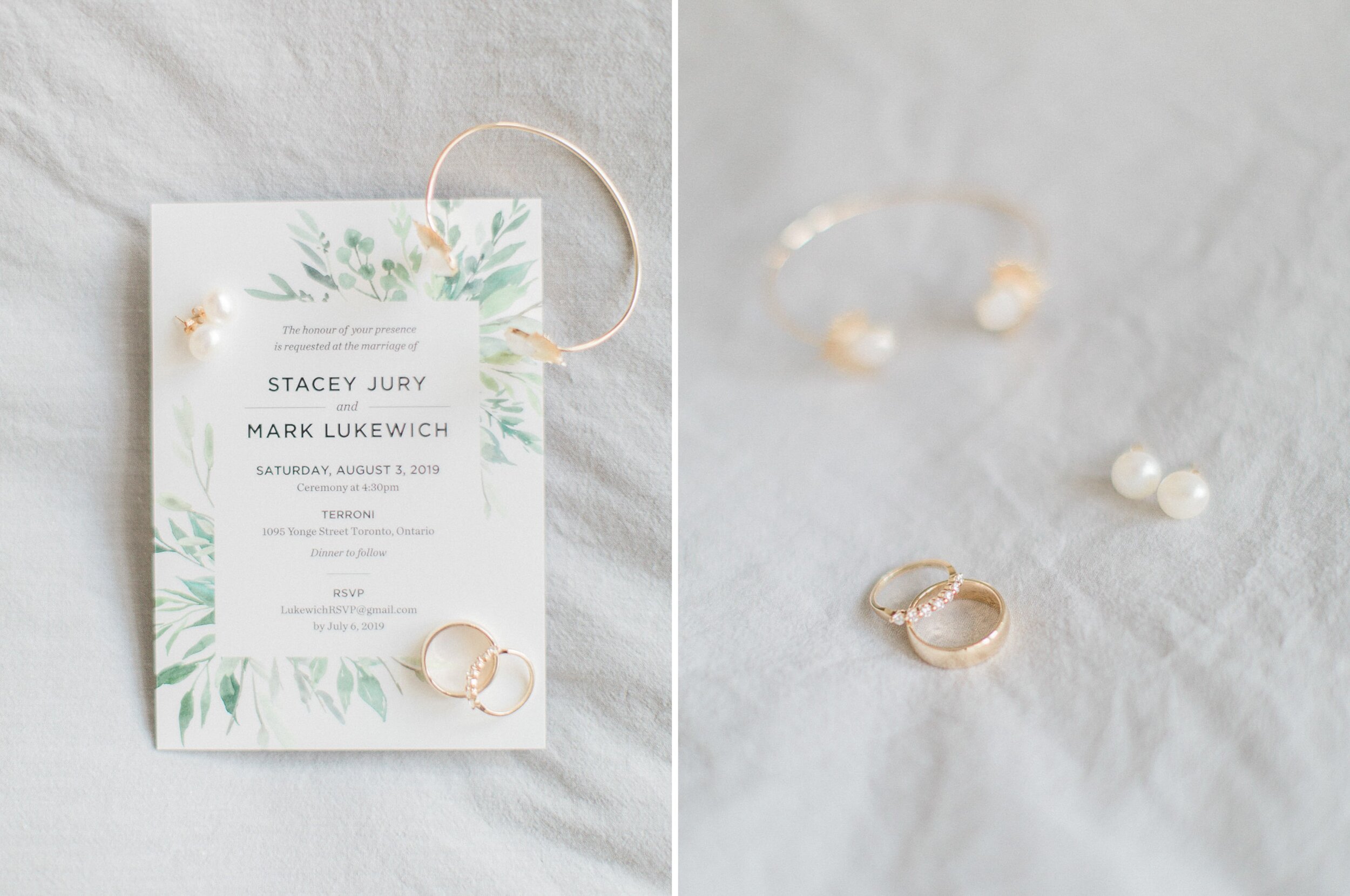Fine art bridal details in gold from an intimate downtown toronto wedding at terroni restaurant