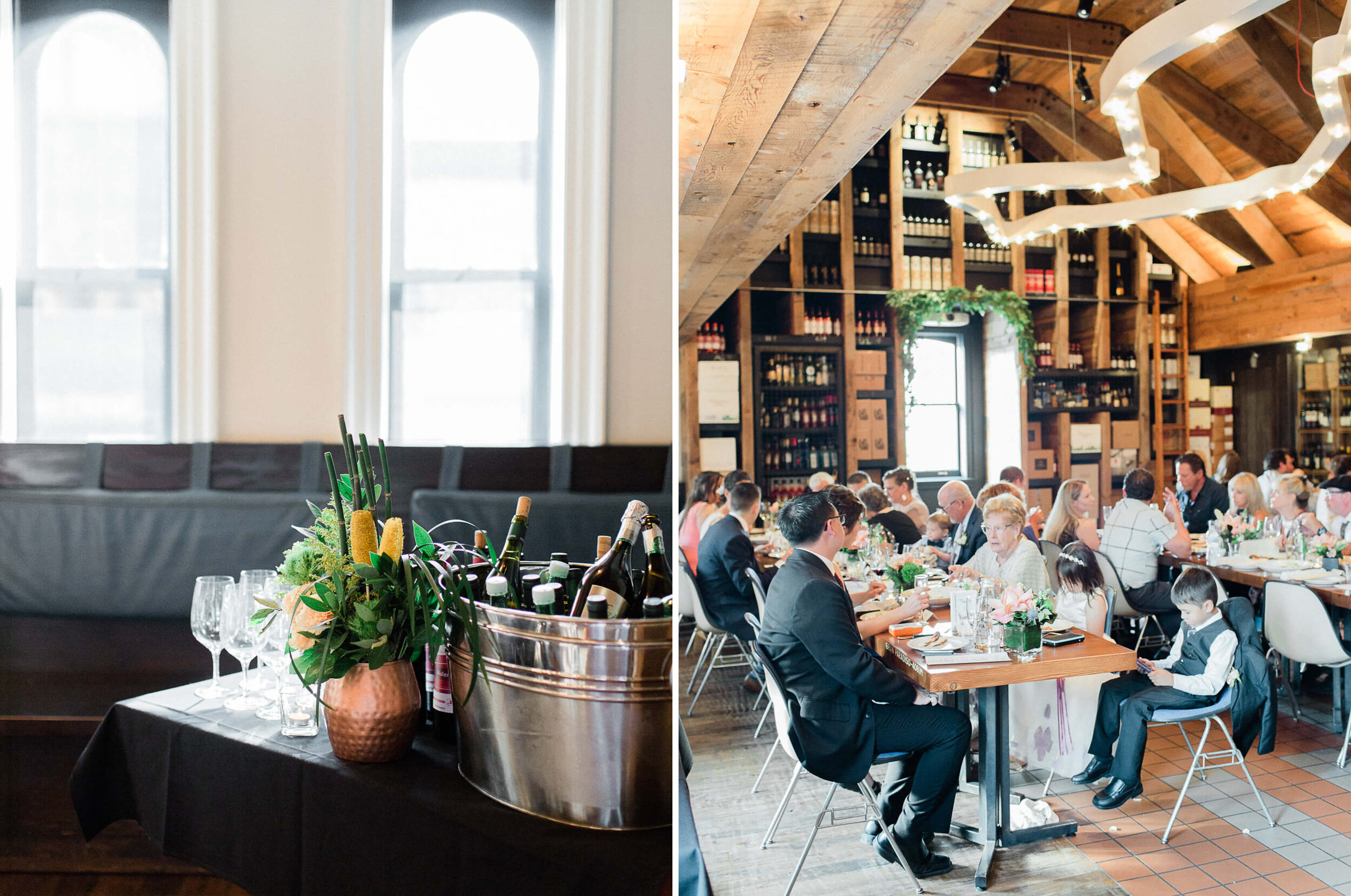 candid wedding reception moment at an intimate downtown toronto wedding at terroni restaurant