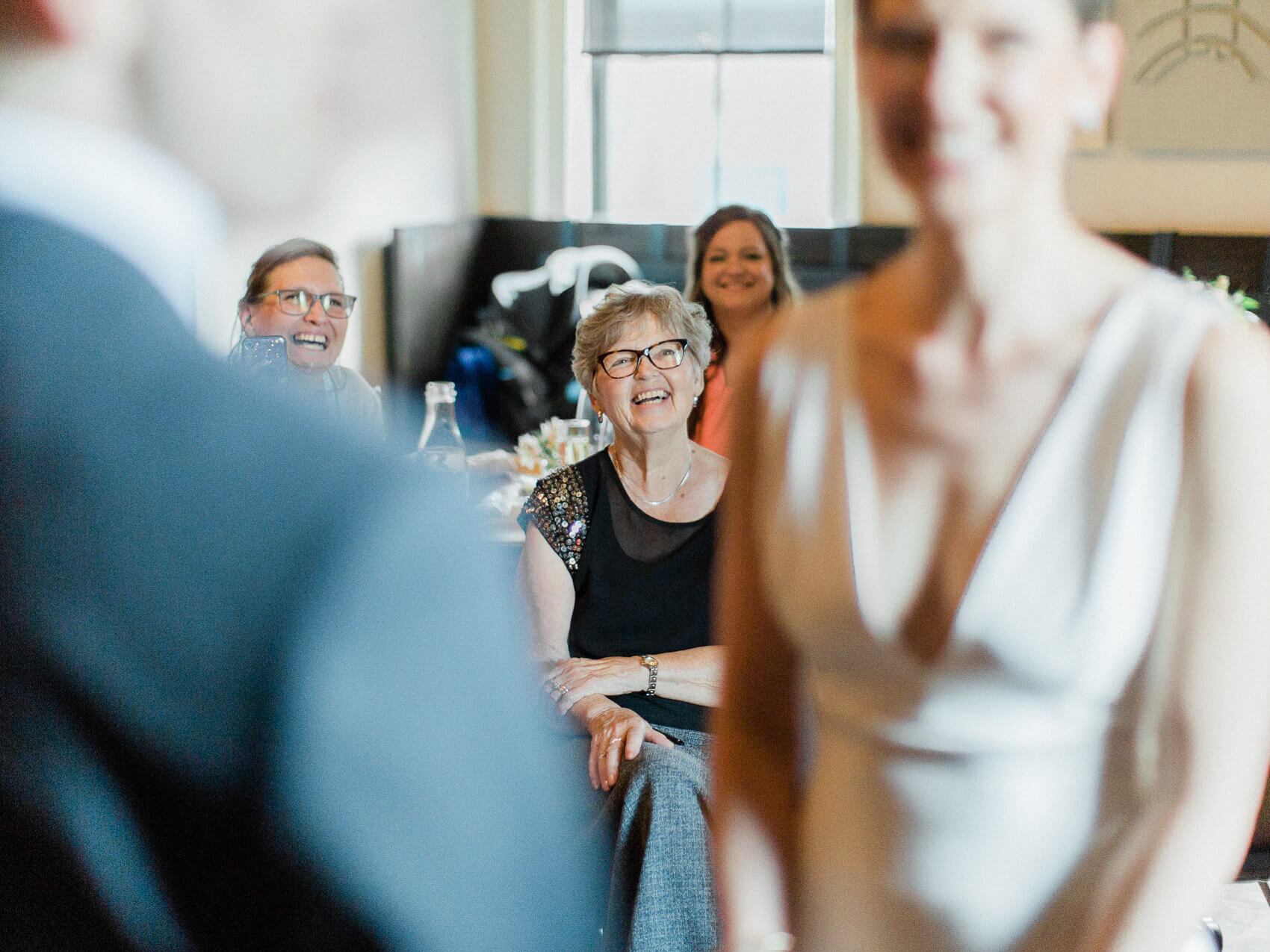 candid emotional wedding ceremony moment at an intimate downtown toronto wedding at terroni restaurant