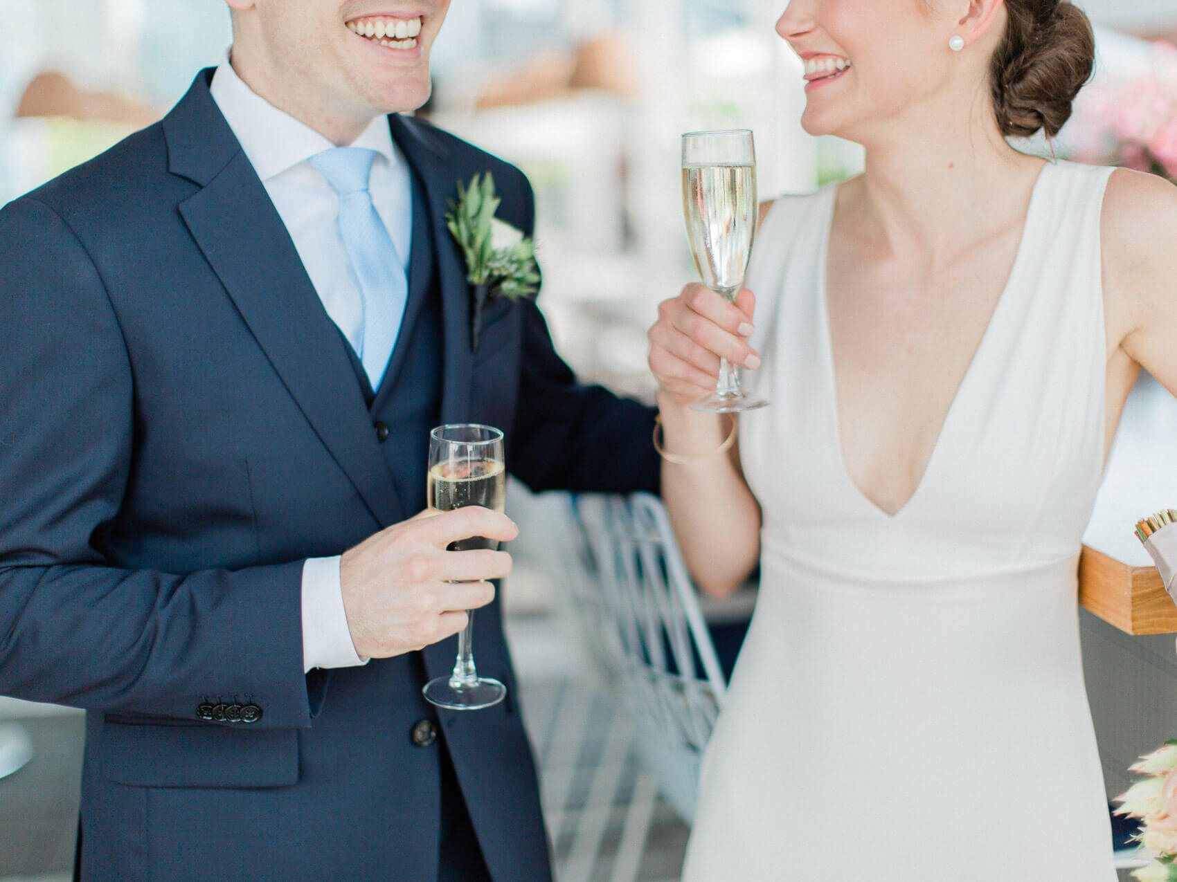 candid and natural posing of bride and groom on rooftop from an intimate downtown toronto wedding at terroni restaurant