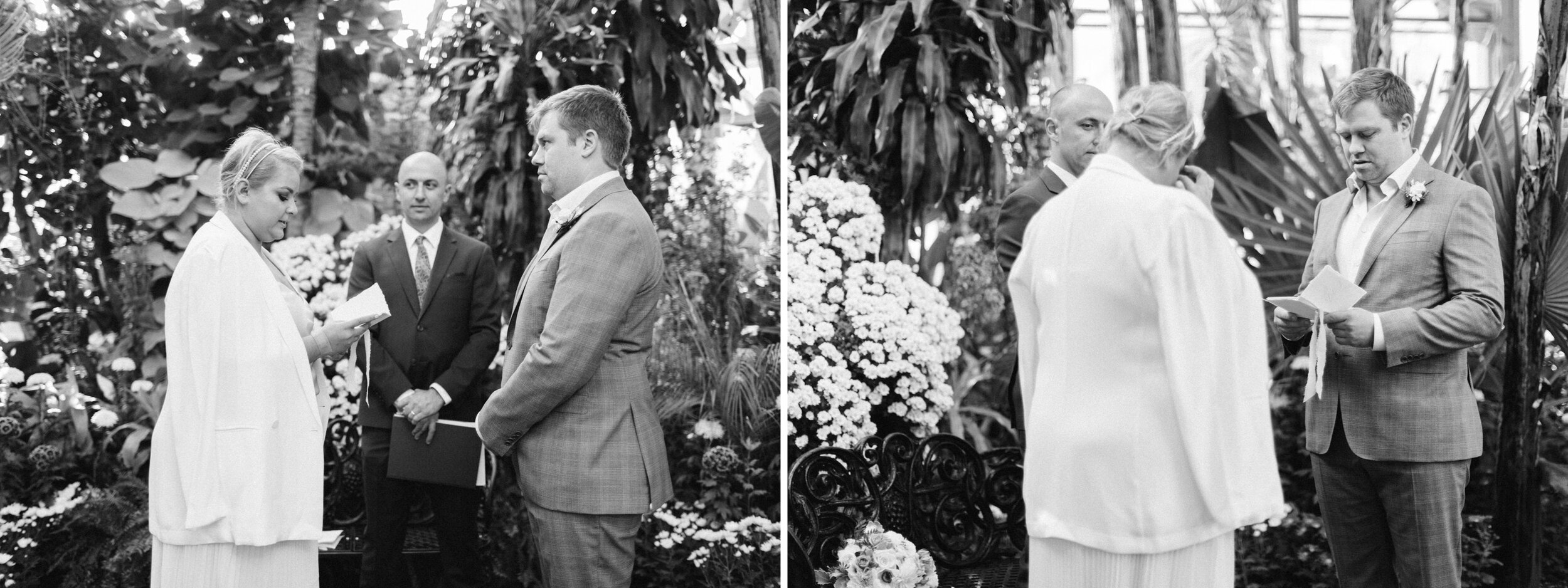 candid wedding ceremony photograph from and intimate allen gardens elopement