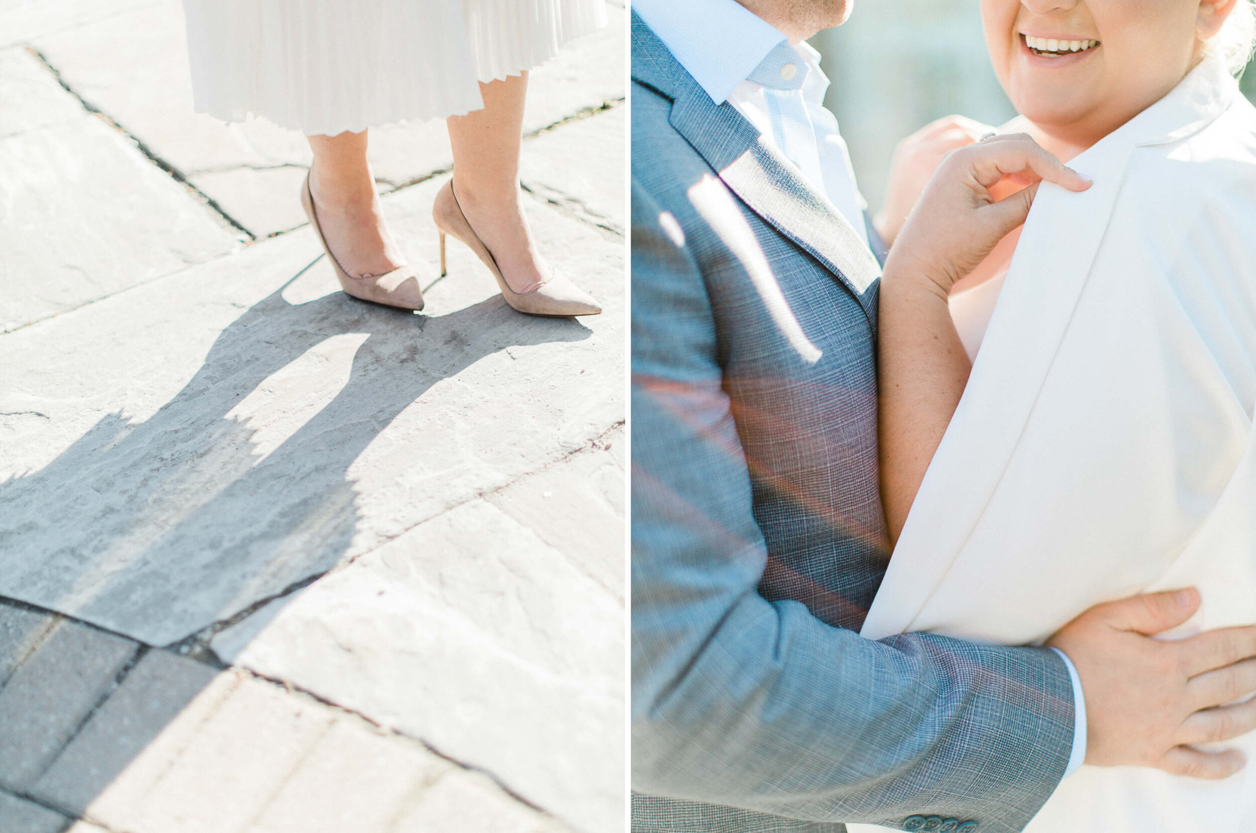 candid couple posing naturally for their wedding photos at their elopement at allen gardens