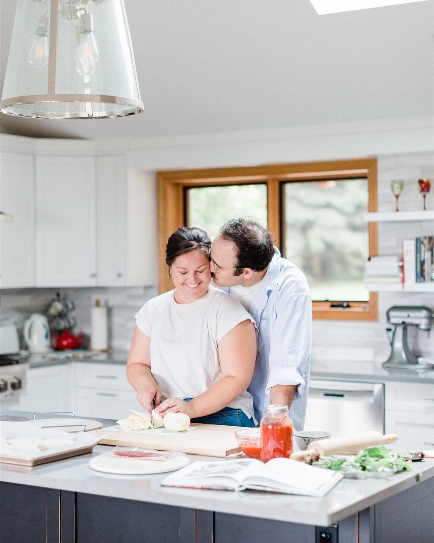 They went to the cottage, made homemade pizza, danced around the kitchen, snuggled their handsome pup while the pizza baked, and ate dinner on the porch overlooking the forest.  This engagement session was 10/10, and it was effortless to both shoot A