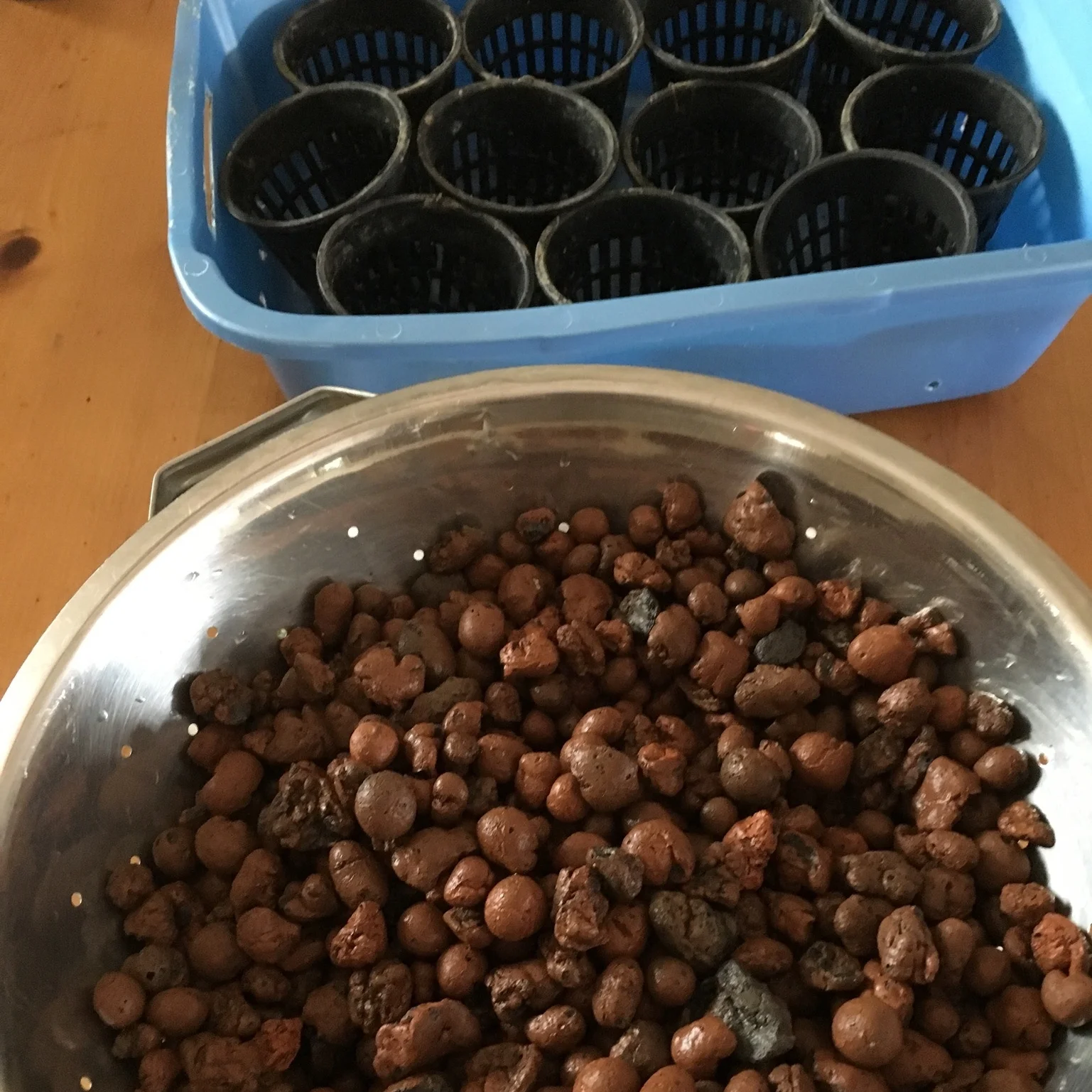 The growing medium ready to go into the plant pots