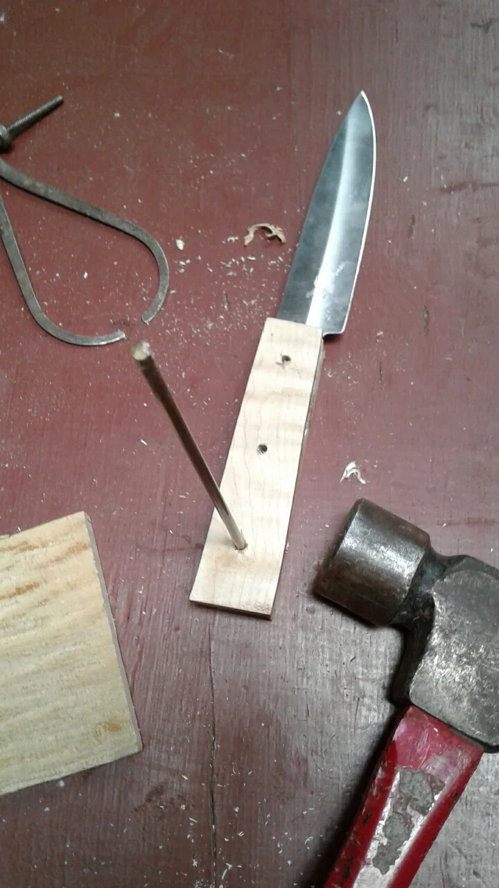 Drilling the holes for the pins