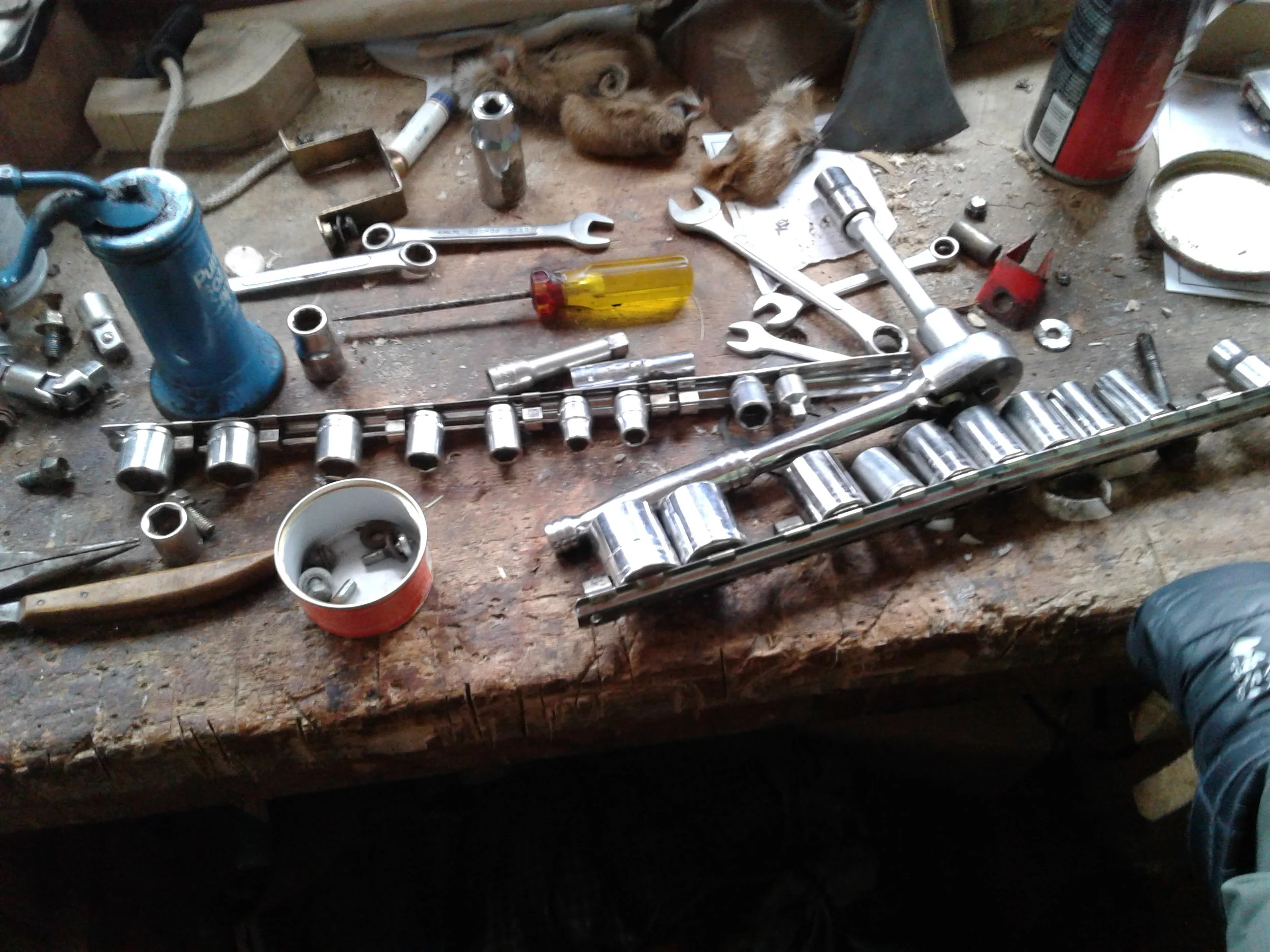 Here are the sockets, ratchets and wrenches where I learned the difference between standard and metric sizes. I also learned about swivels, extenders and adapters.