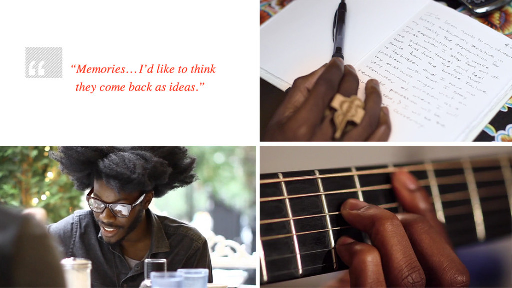 Collage of moments from the Jesse Boykins shoot. 