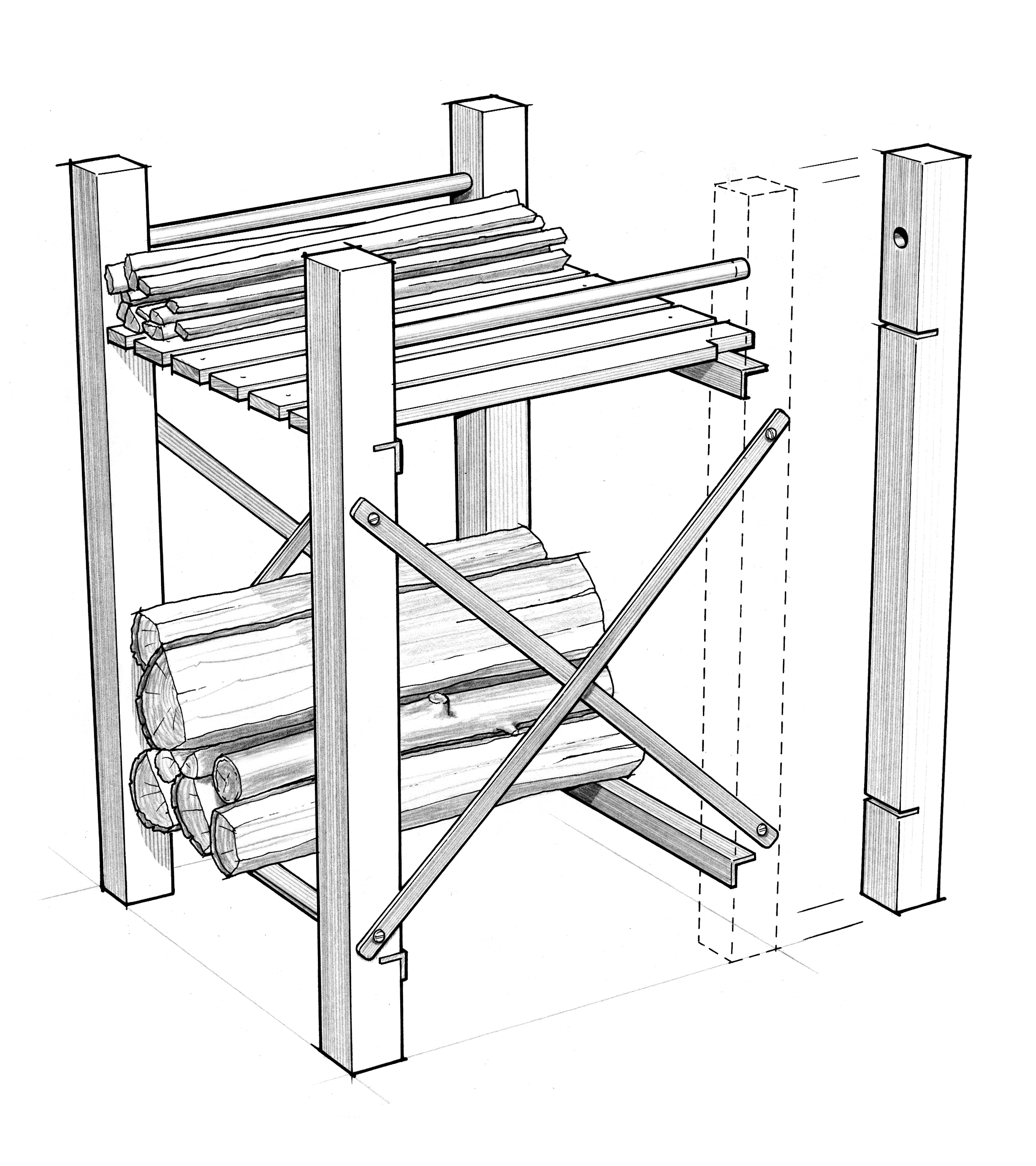 Popular Mechanics  Woodstove Firewood Rack