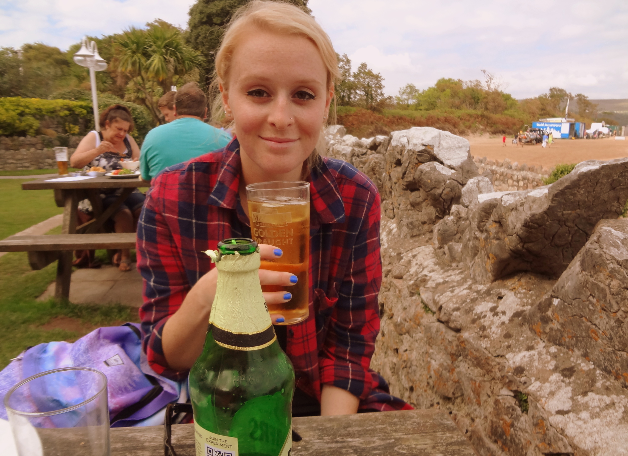 Hannah topping up her cider levels :P