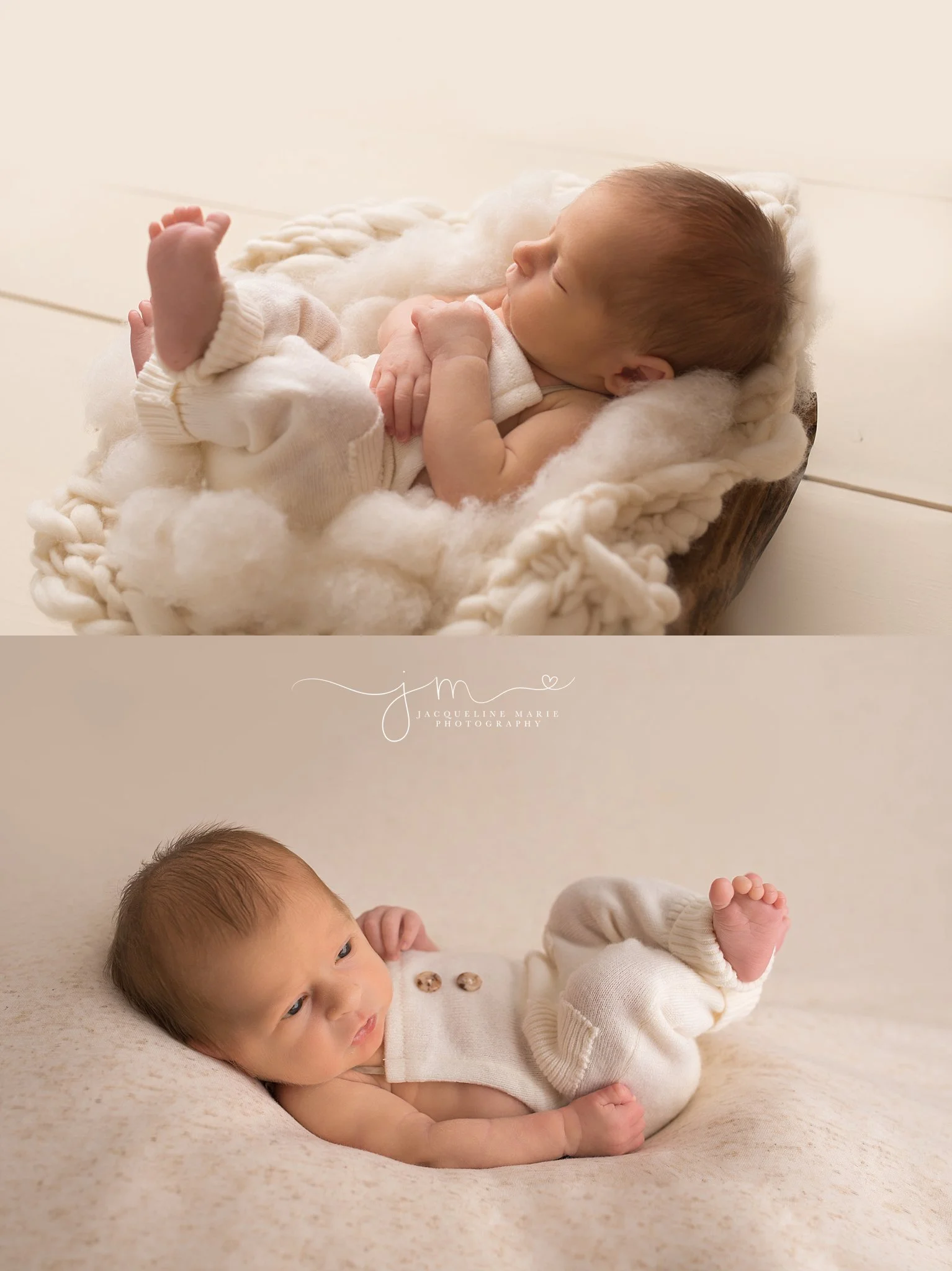 Newborn baby boy is awake with eyes open for newborn portraits in Columbus Ohio