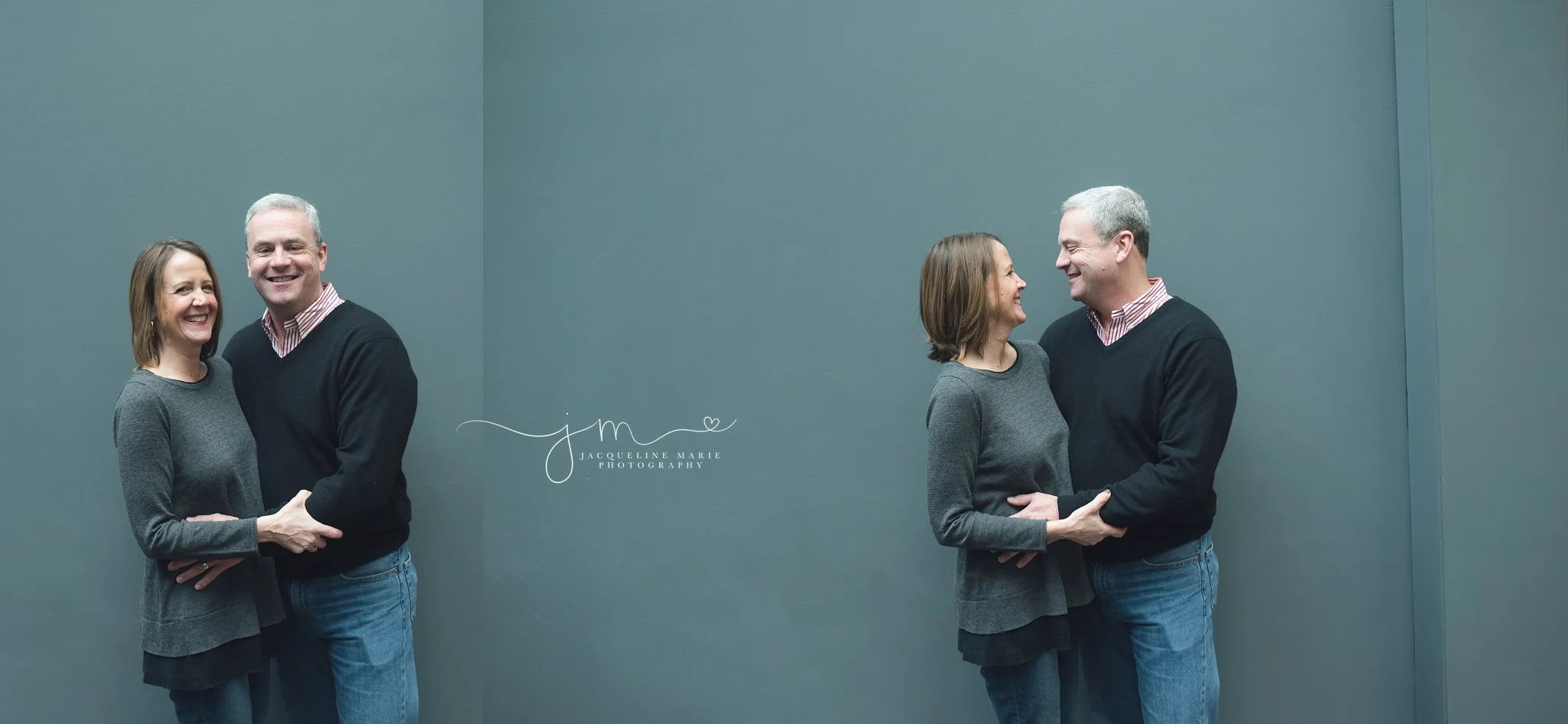 mother and father featured holding hands in family portrait to celebrate their anniversary in columbus ohio