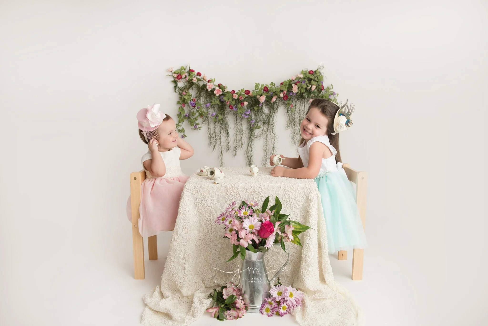 jacqueline marie photograpy in columbus ohio features vintage tea party for sisters 