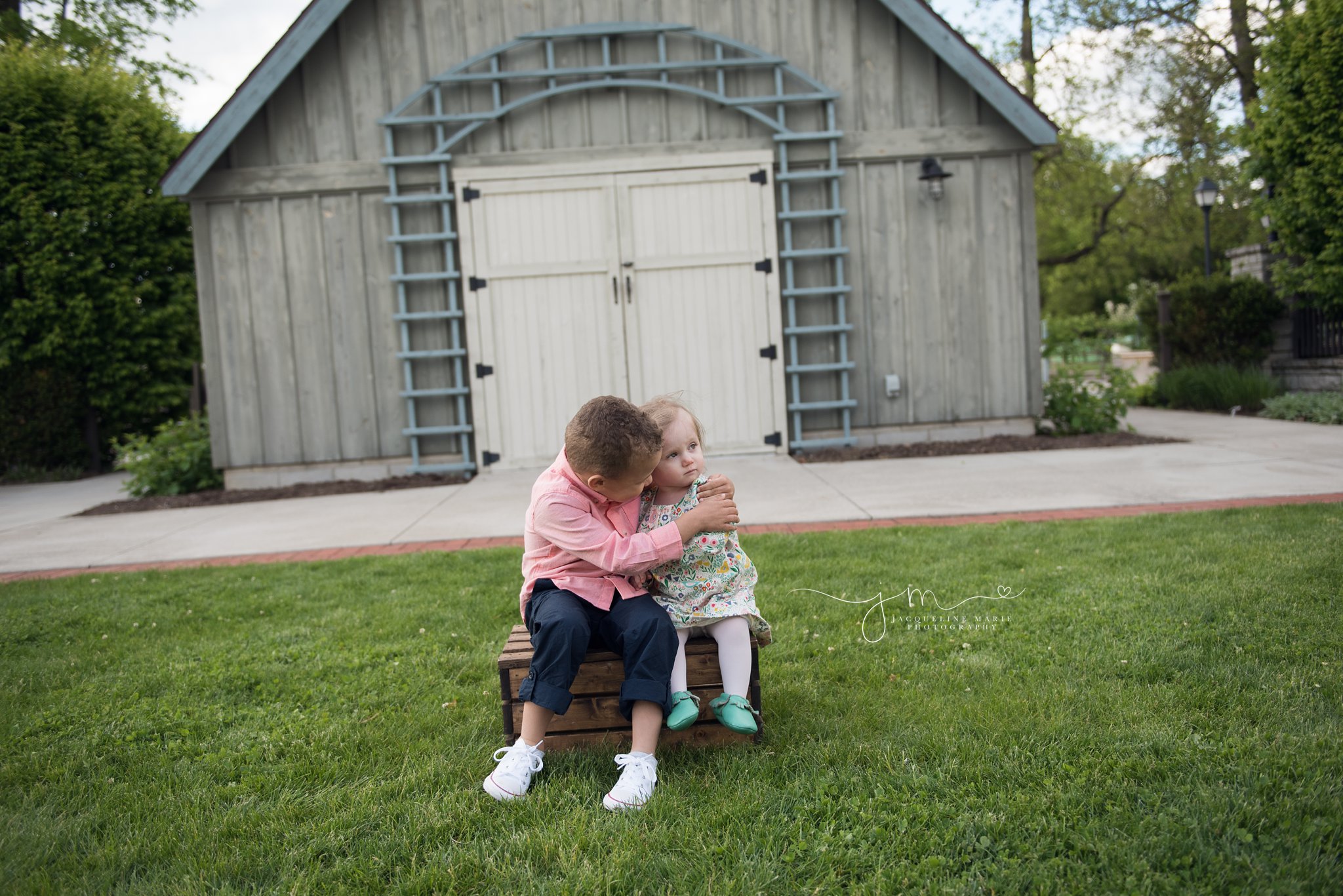 brother and sister share a hug to celebrate family adoption by columbus ohio family photographer