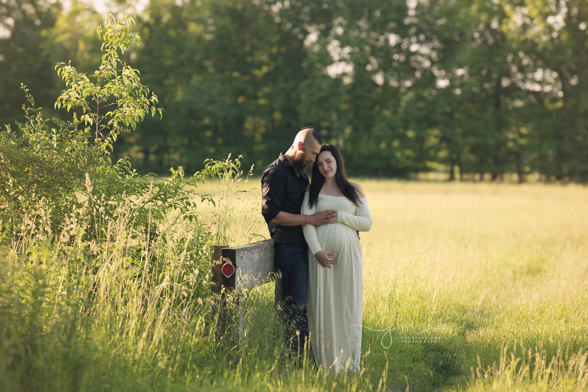 columbus ohio maternity photographer features mother wearing cream dress for pregnancy pictures