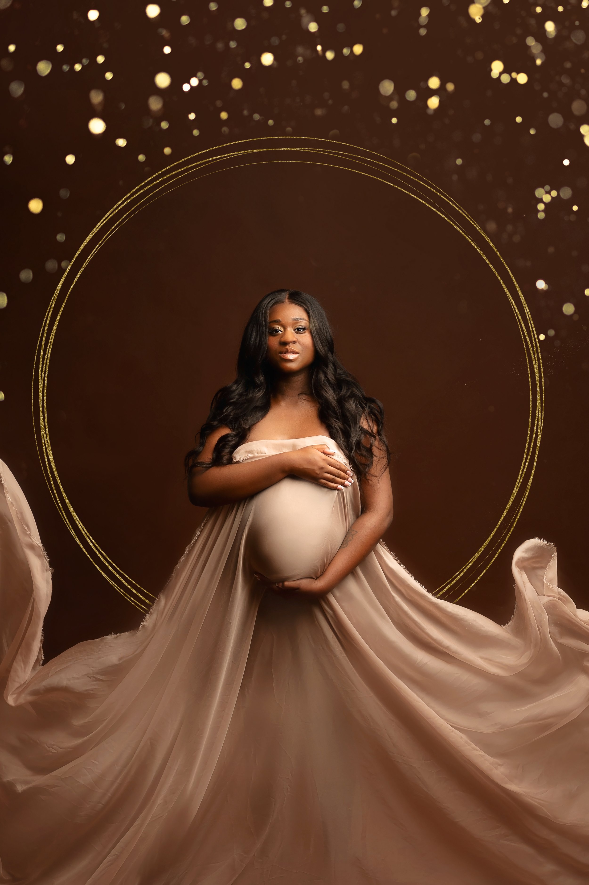 glitter and glam maternity photo shoot 