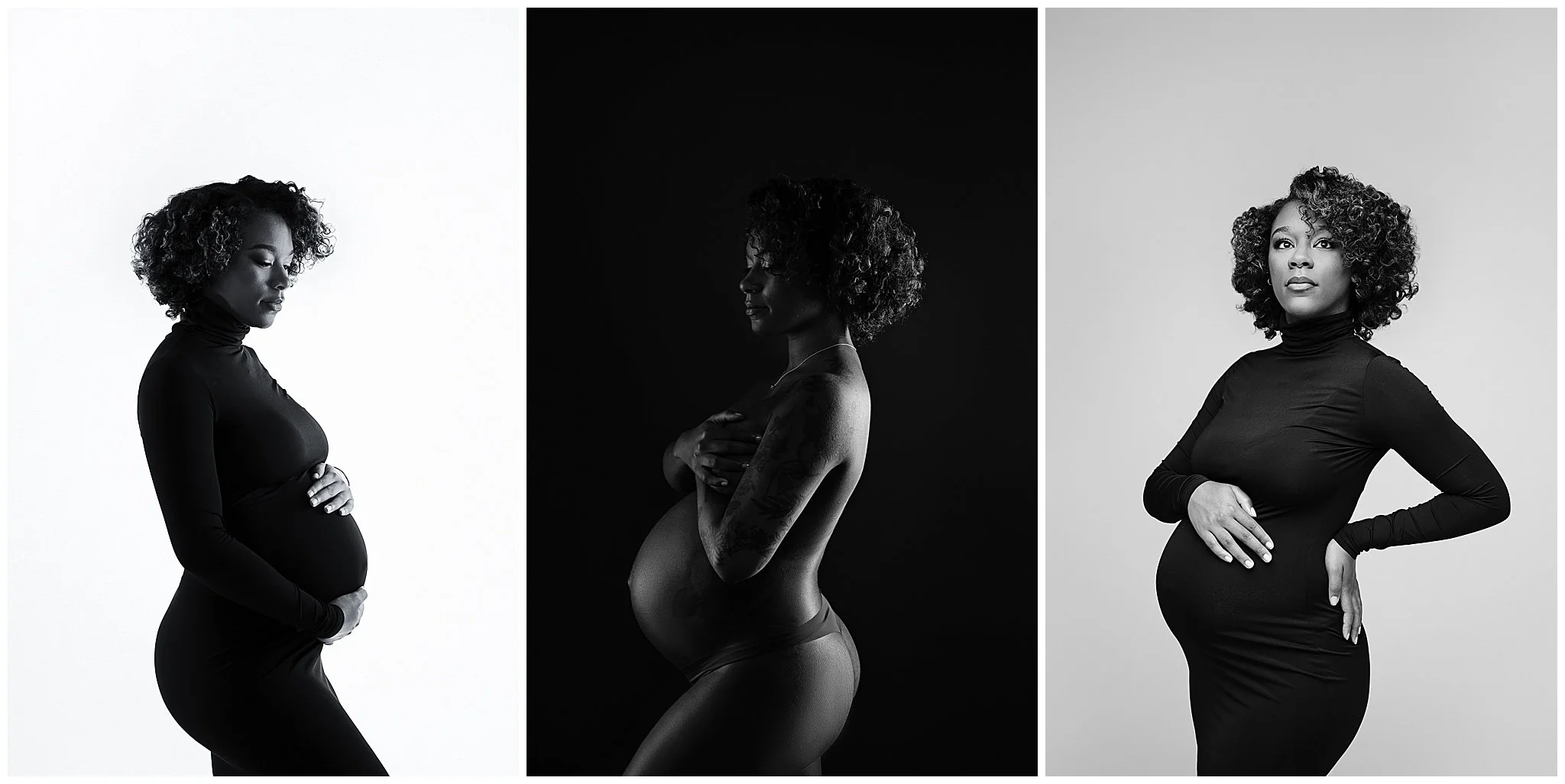 black and white images created for an editorial and artistic look in Columbus Ohio maternity session
